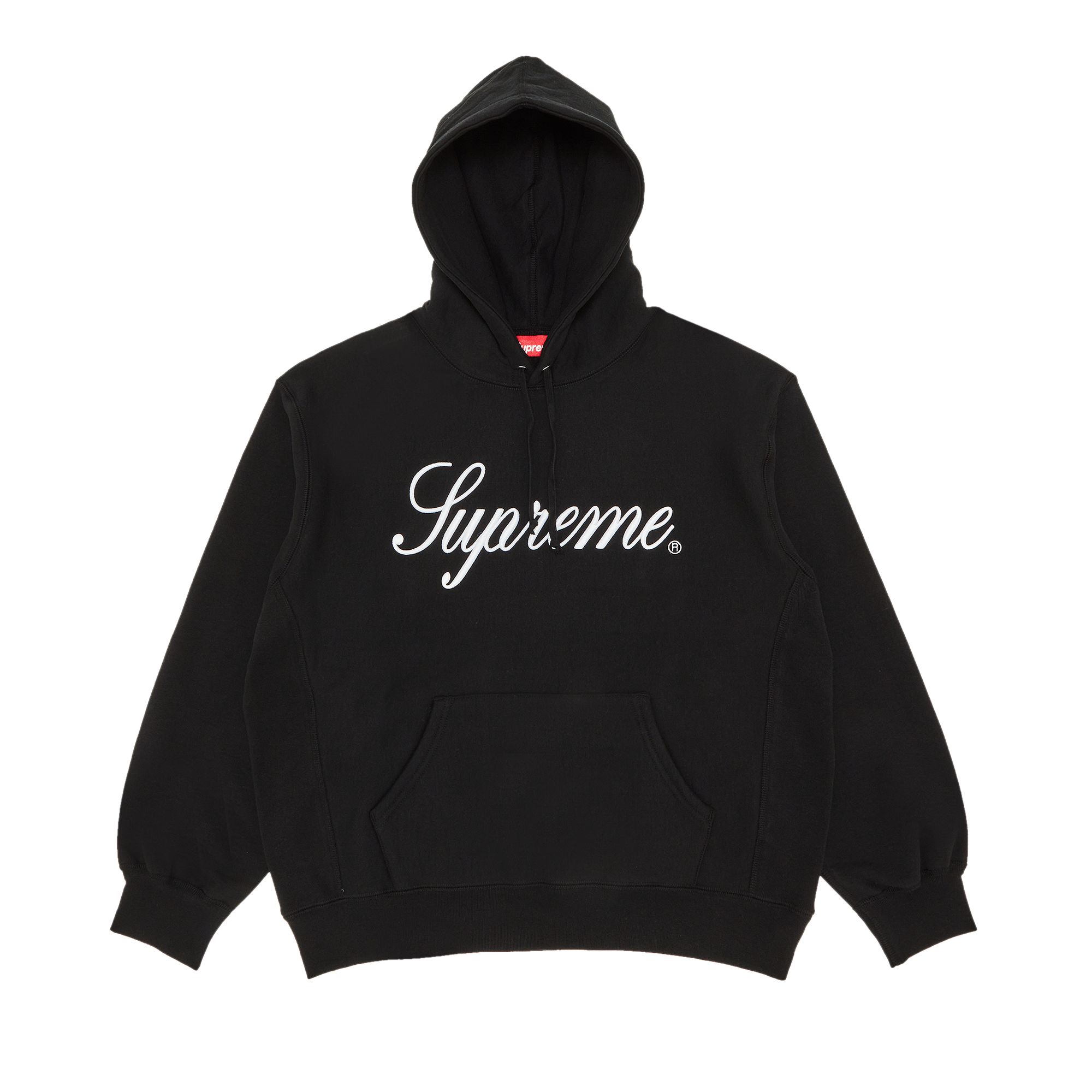 Pre-owned Supreme Embroidered Script Hooded Sweatshirt 'black'