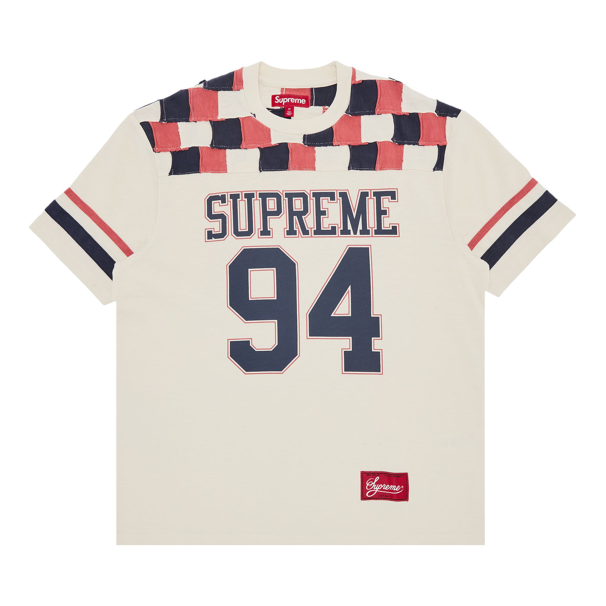 Supreme Patchwork Yoke Football Top 'Stone' | White | Men's Size M