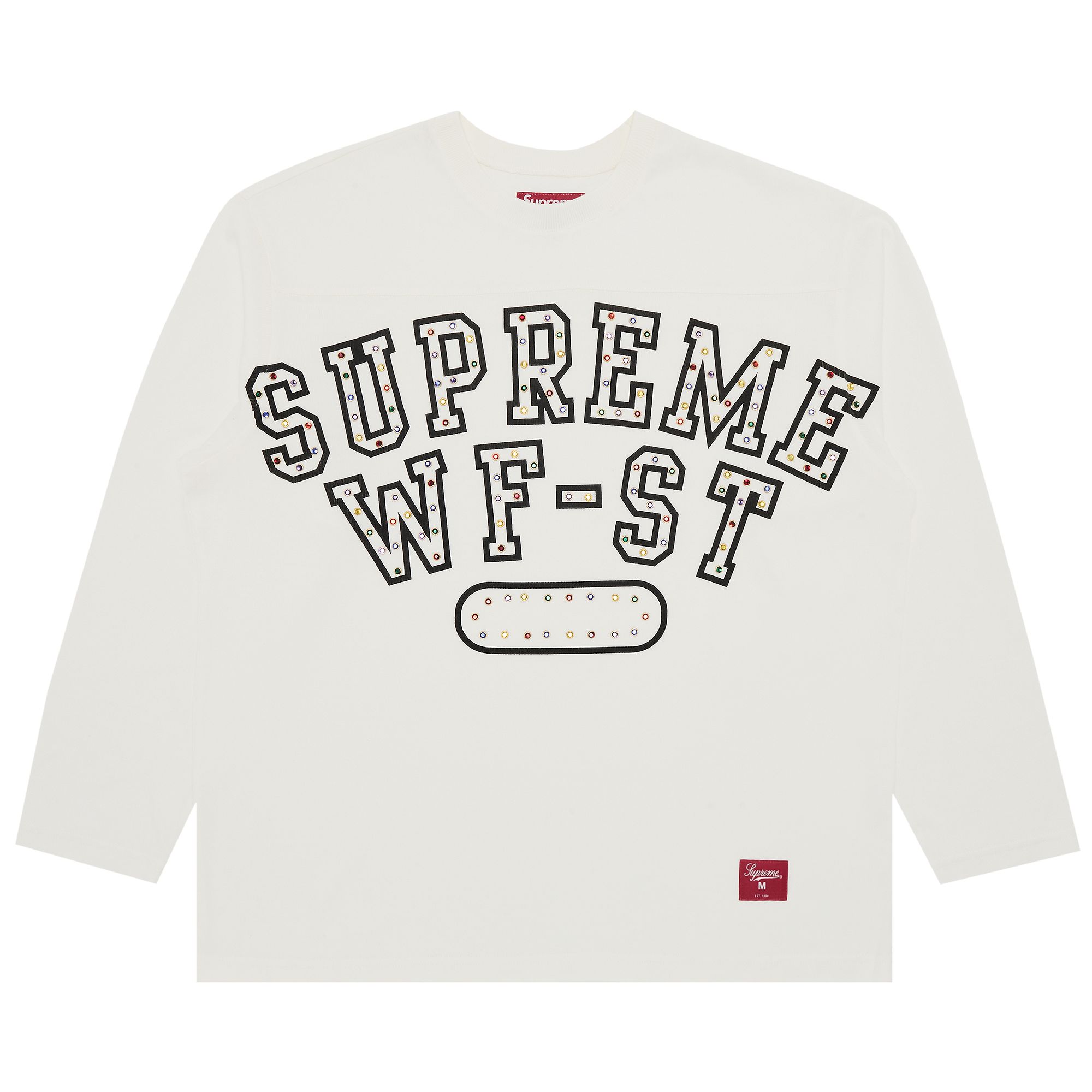Supreme Athletic Studded Long-Sleeve Top 'White' | Men's Size L