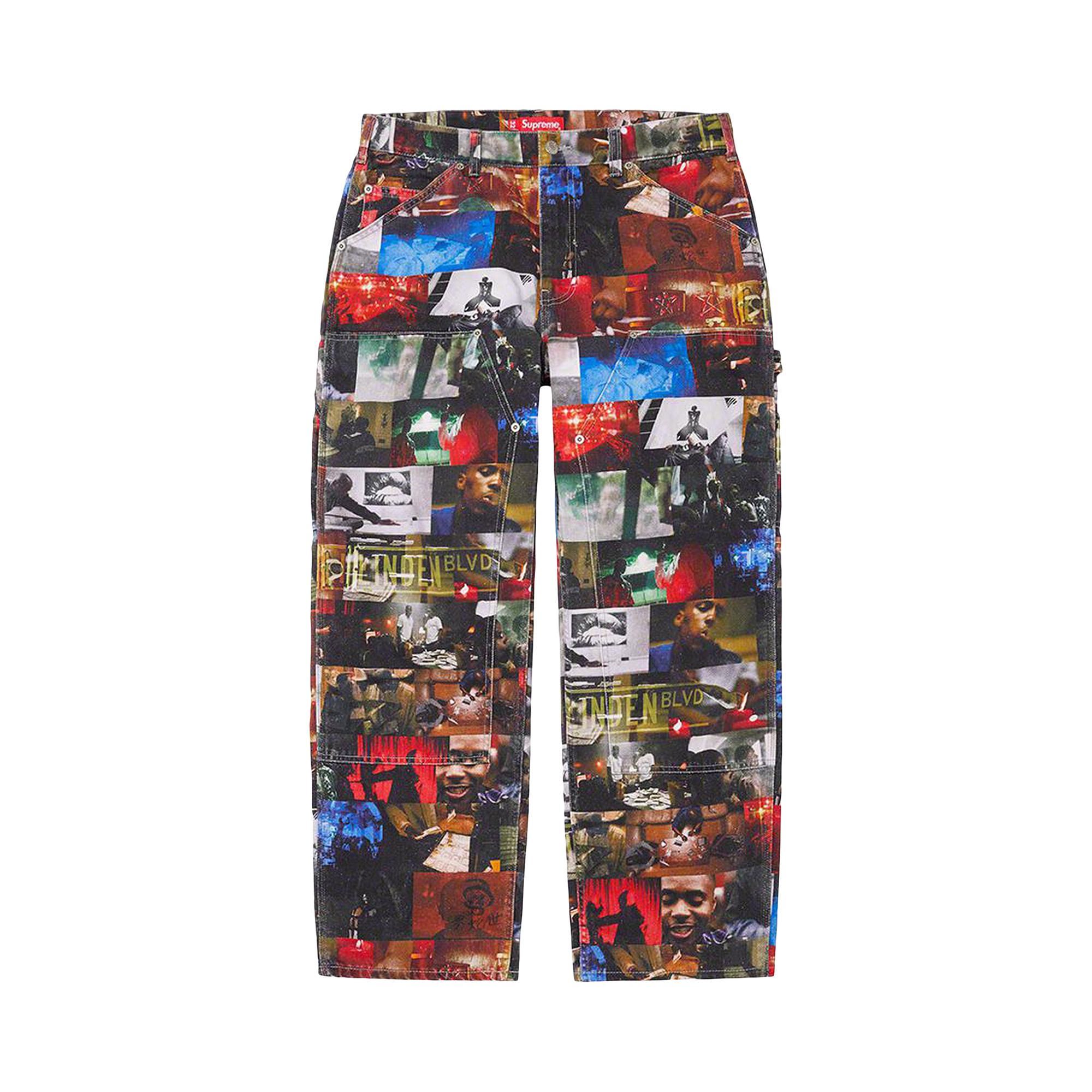 Pre-owned Supreme Nas And Dmx Collage Double Knee Denim Painter Pant 'multicolor' In Multi-color