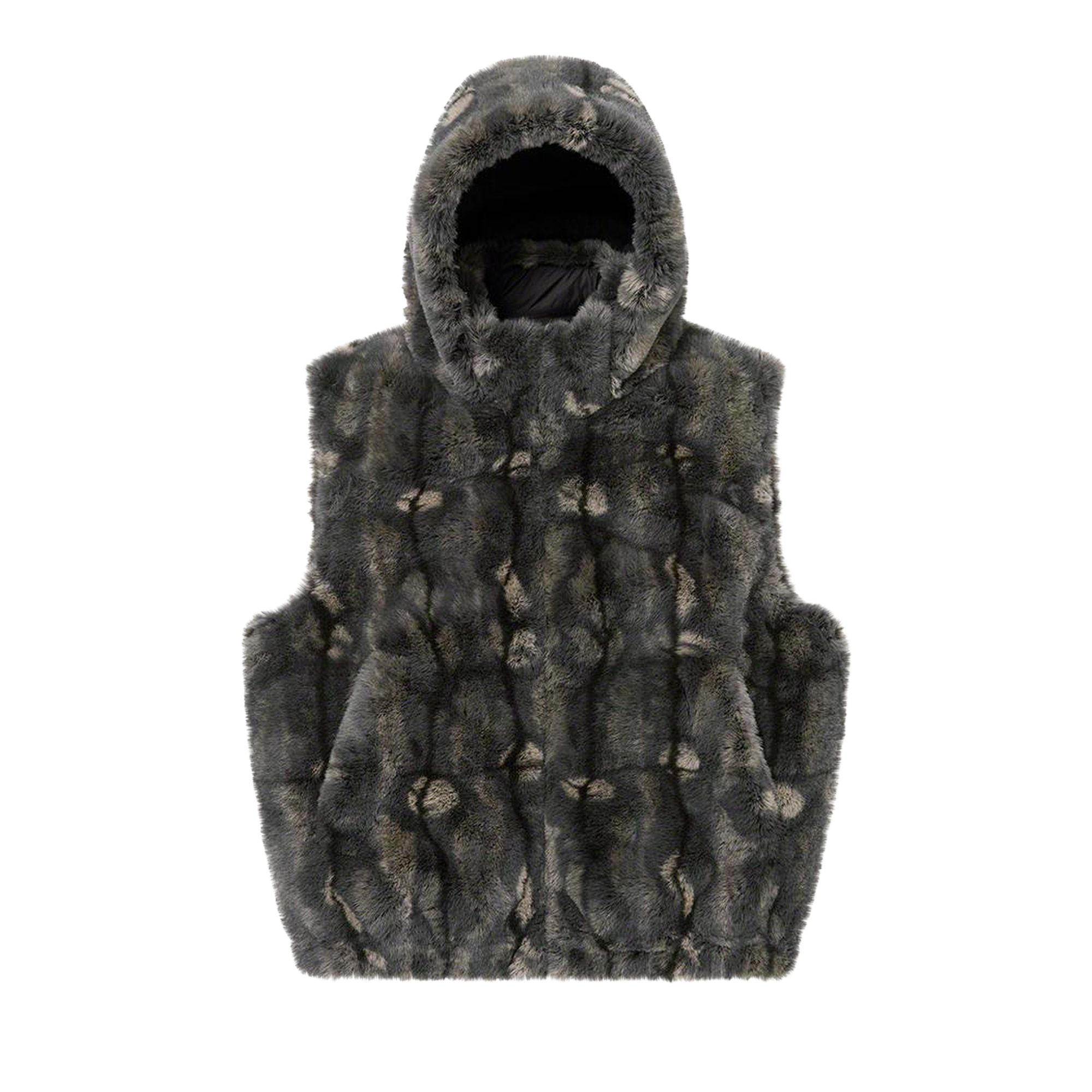 Pre-owned Supreme Faux Fur Hooded Vest 'black' | Men's Size Xl