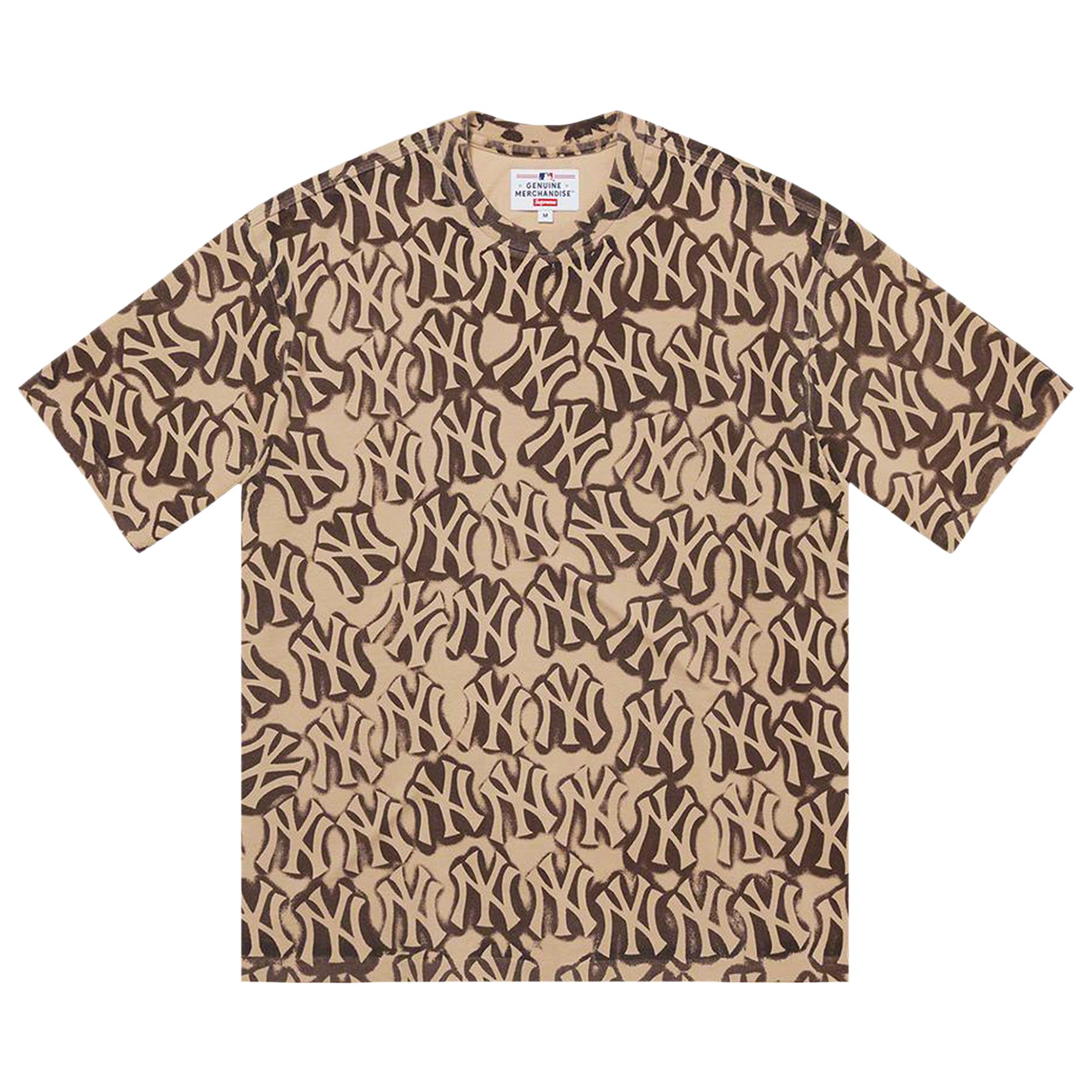 Supreme x New York Yankees Airbrush Short-Sleeve Top 'Clay' | Tan | Men's Size M