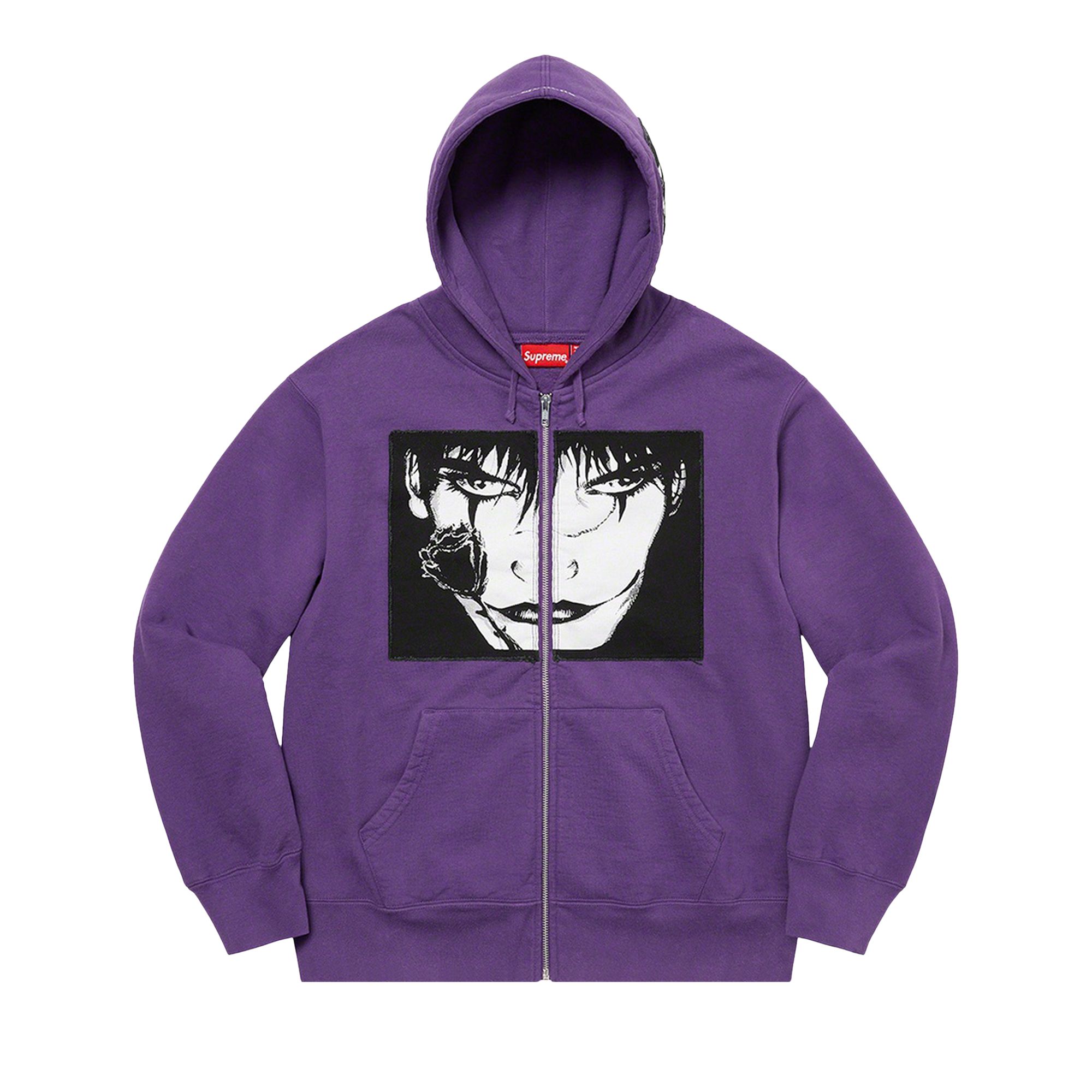 Pre-owned Supreme X The Crow Zip Up Hooded Sweatshirt 'dusty Purple' | Men's Size L