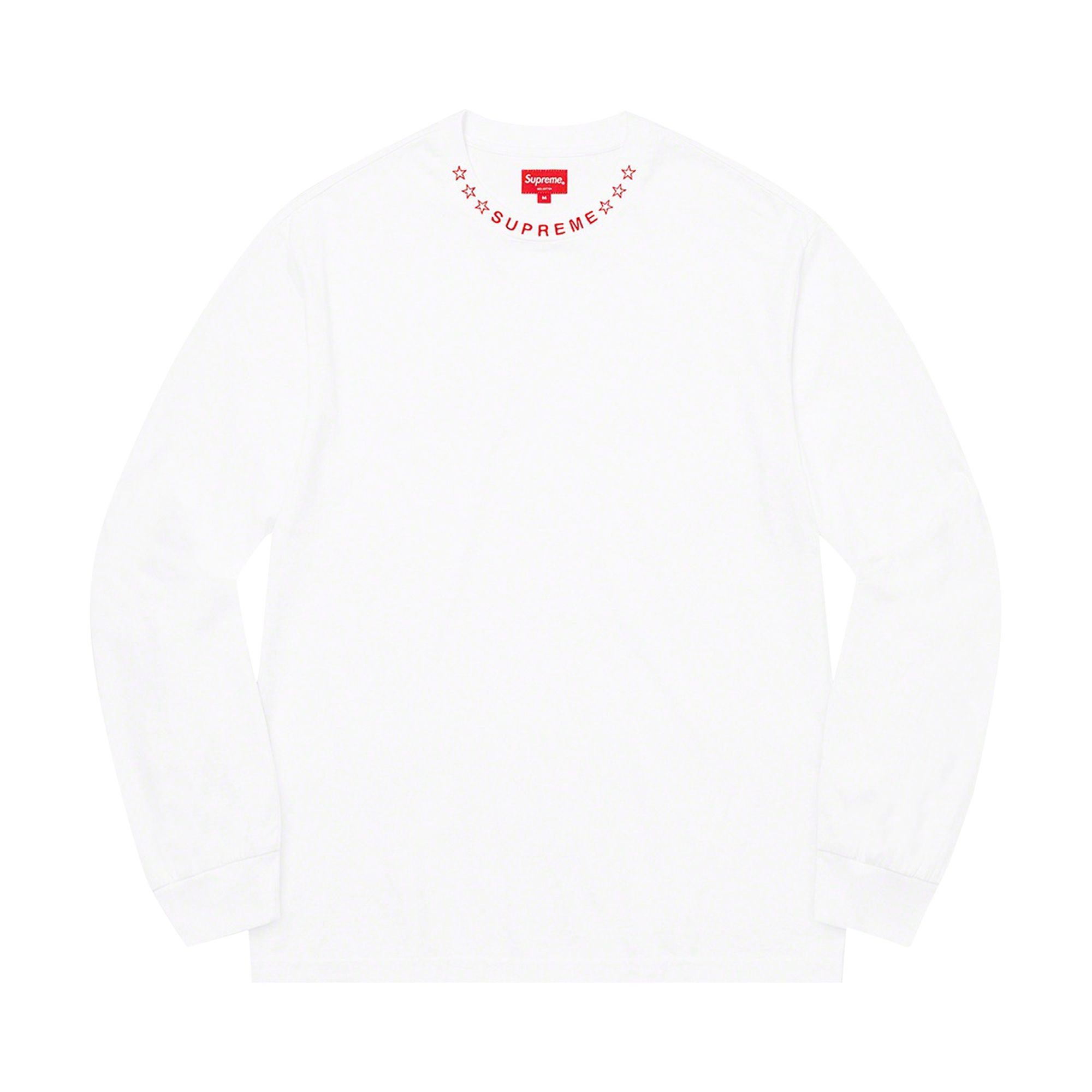 Supreme Stars Collar Long-Sleeve Top 'White' | Men's Size L