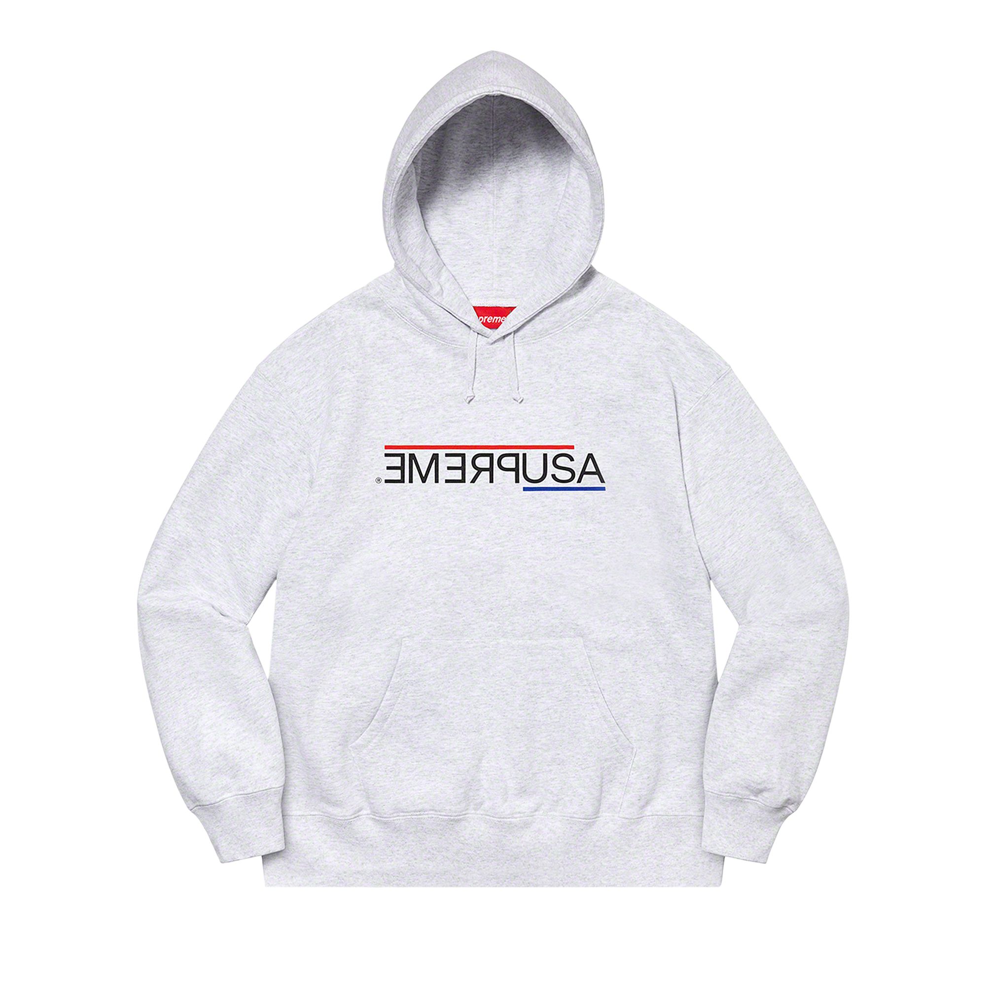 Pre-owned Supreme Usa Hooded Sweatshirt 'ash Grey'