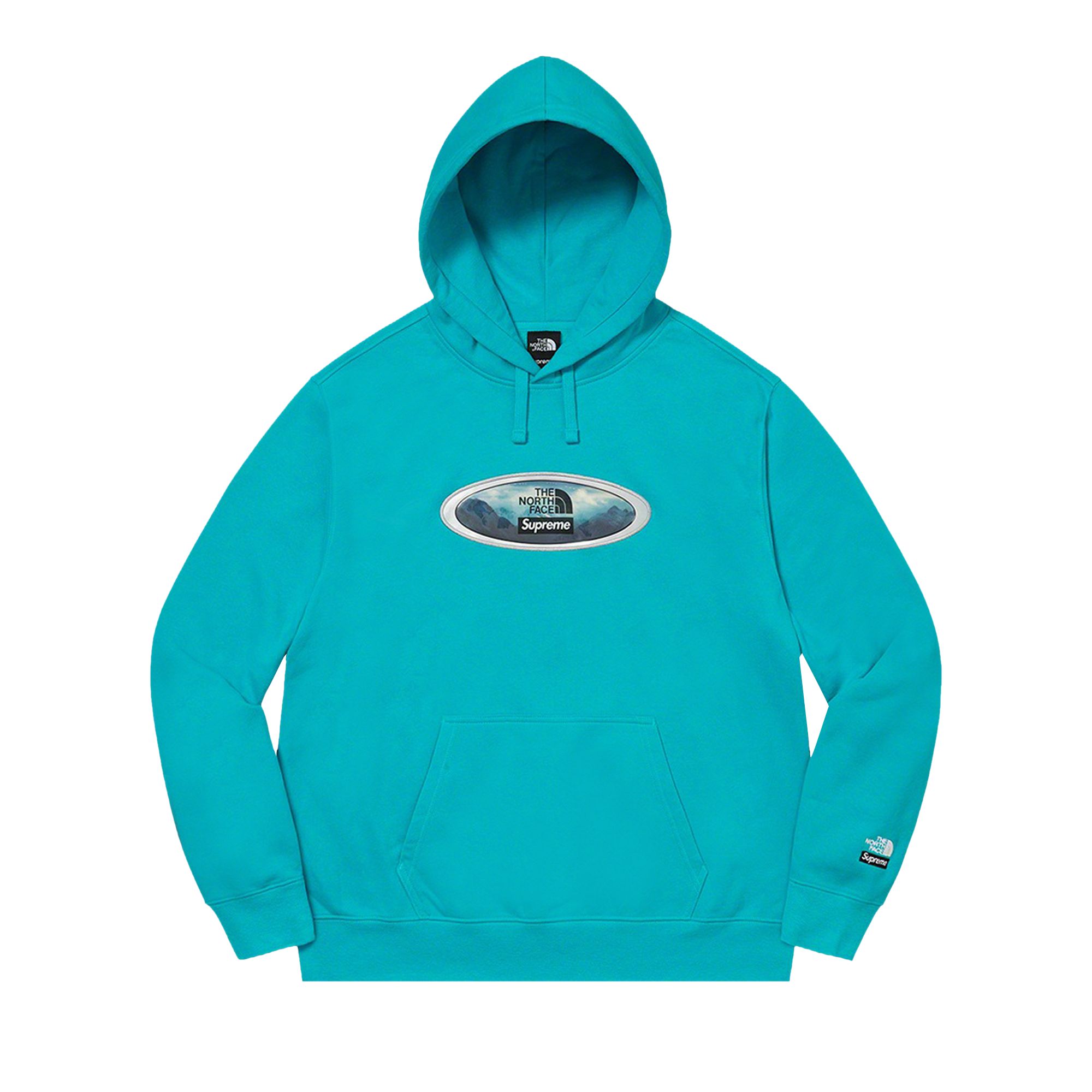 Pre-owned Supreme X The North Face Lenticular Mountains Hooded Sweatshirt 'teal'