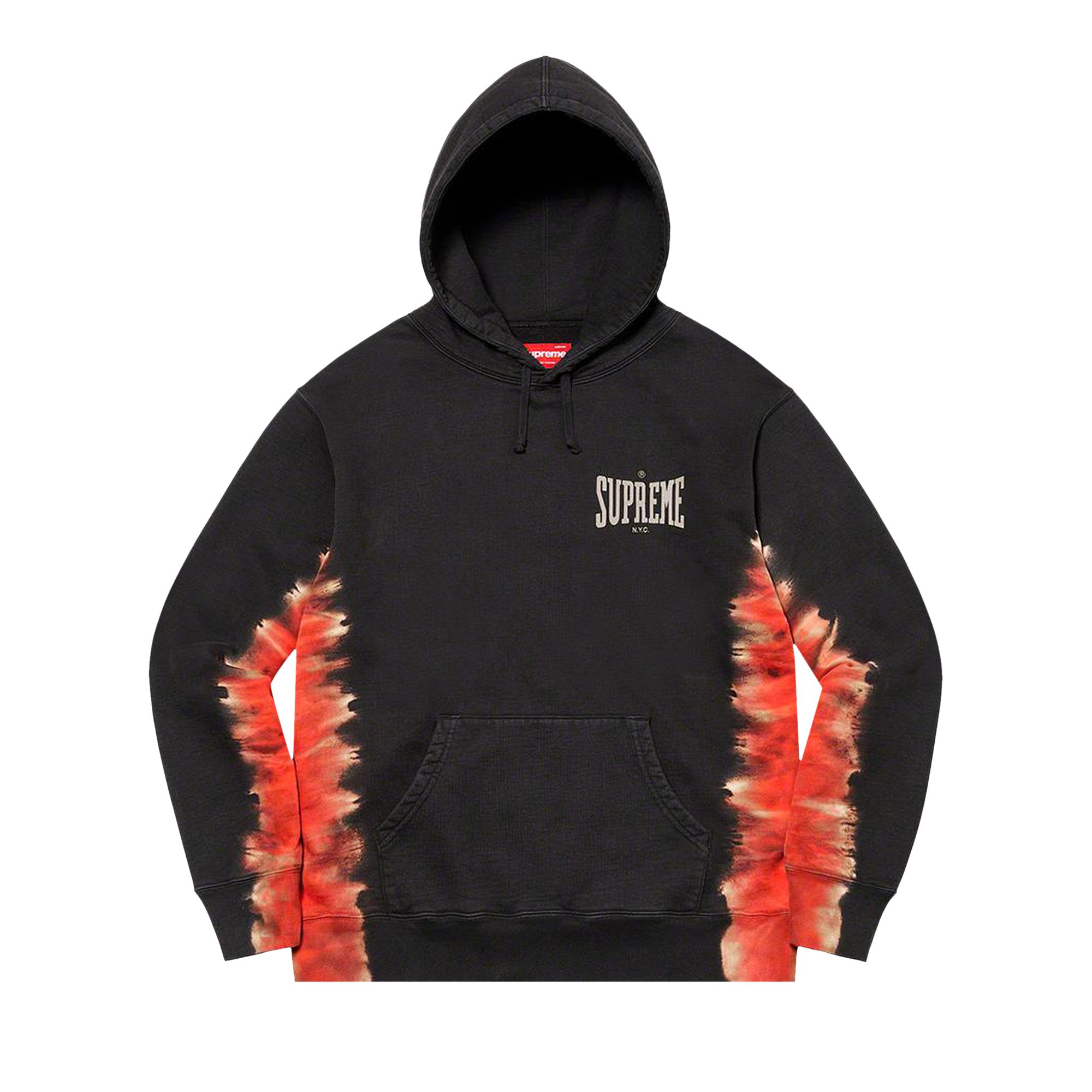 Pre-owned Supreme Bleached Hooded Sweatshirt 'black'