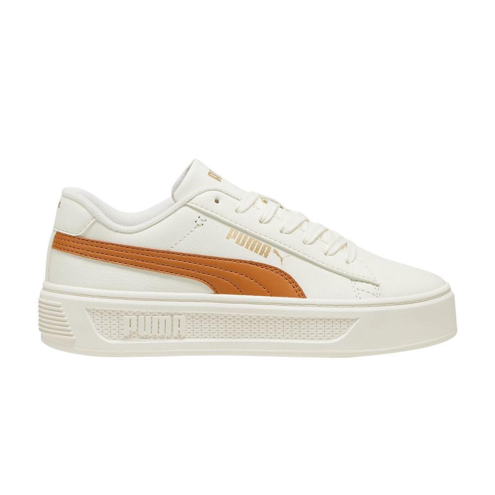 Puma Wmns Smash Platform v3 'Warm White Caramel Latte Gold' | Women's Size 8.5 - 390758-12