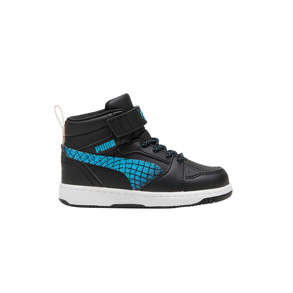 Pre-owned Puma Rebound V6 Mid Toddler 'black Flame Flicker' | Infant Size 5