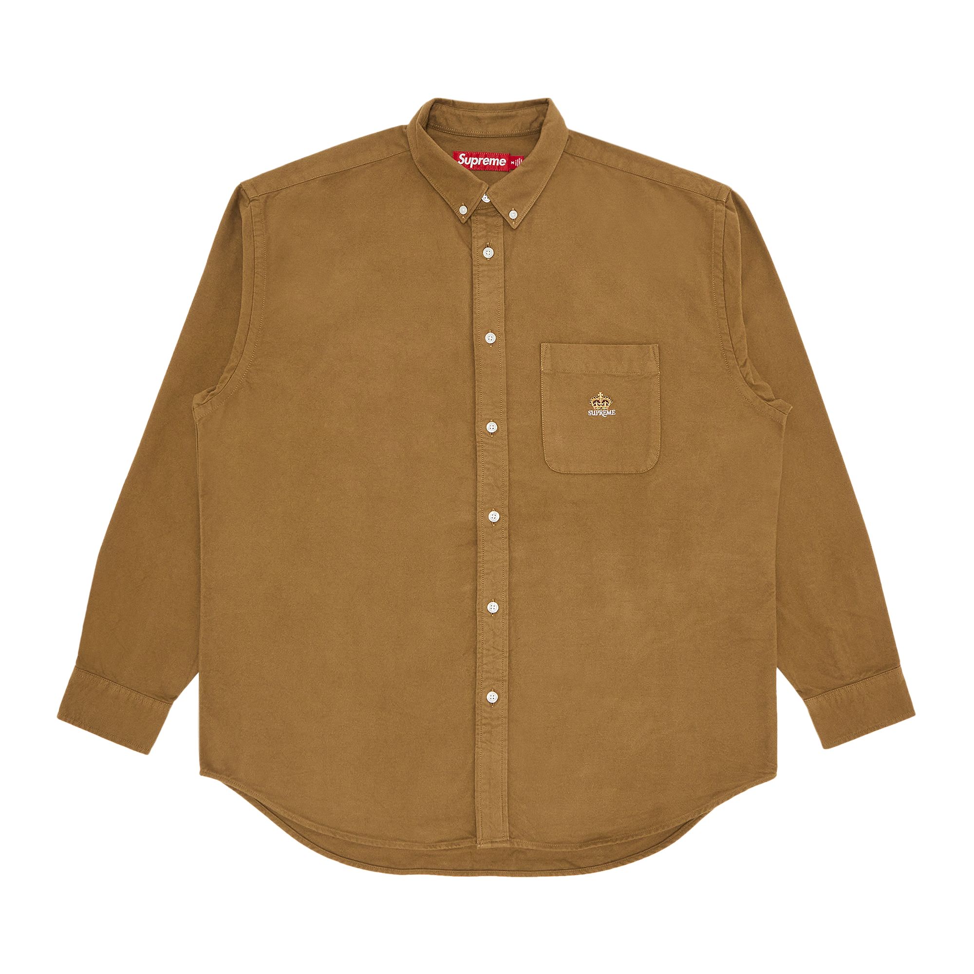 Supreme Loose Fit Flannel Oxford Shirt 'Light Brown' | Men's Size M