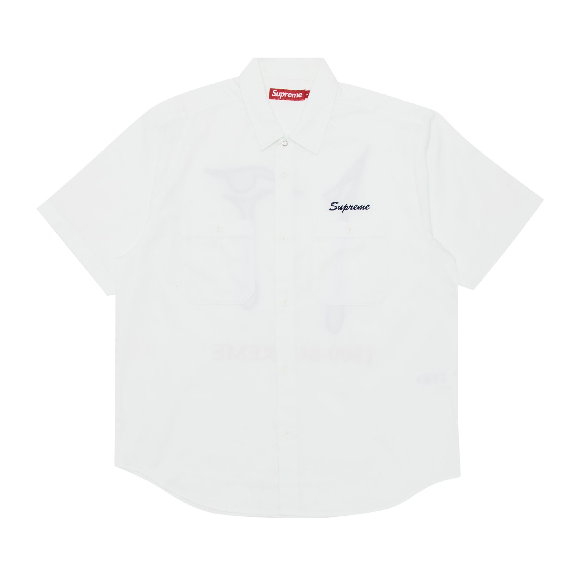 Supreme AOI Eyes Short-Sleeve Work Shirt 'White' | Men's Size M