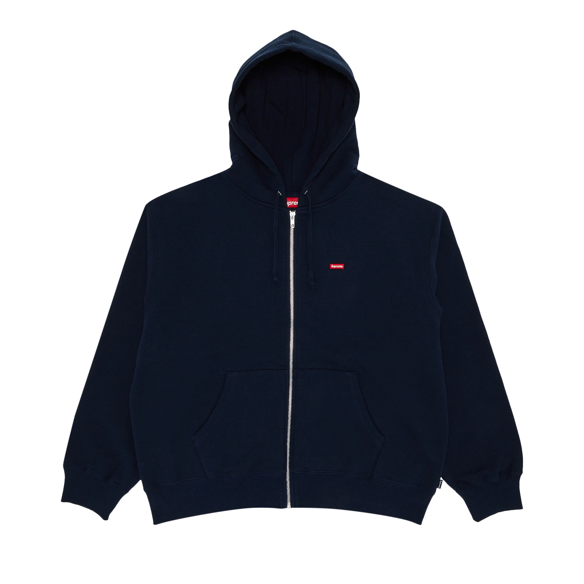 Pre-owned Supreme Small Box Zip Up Hooded Sweatshirt 'navy' In Blue