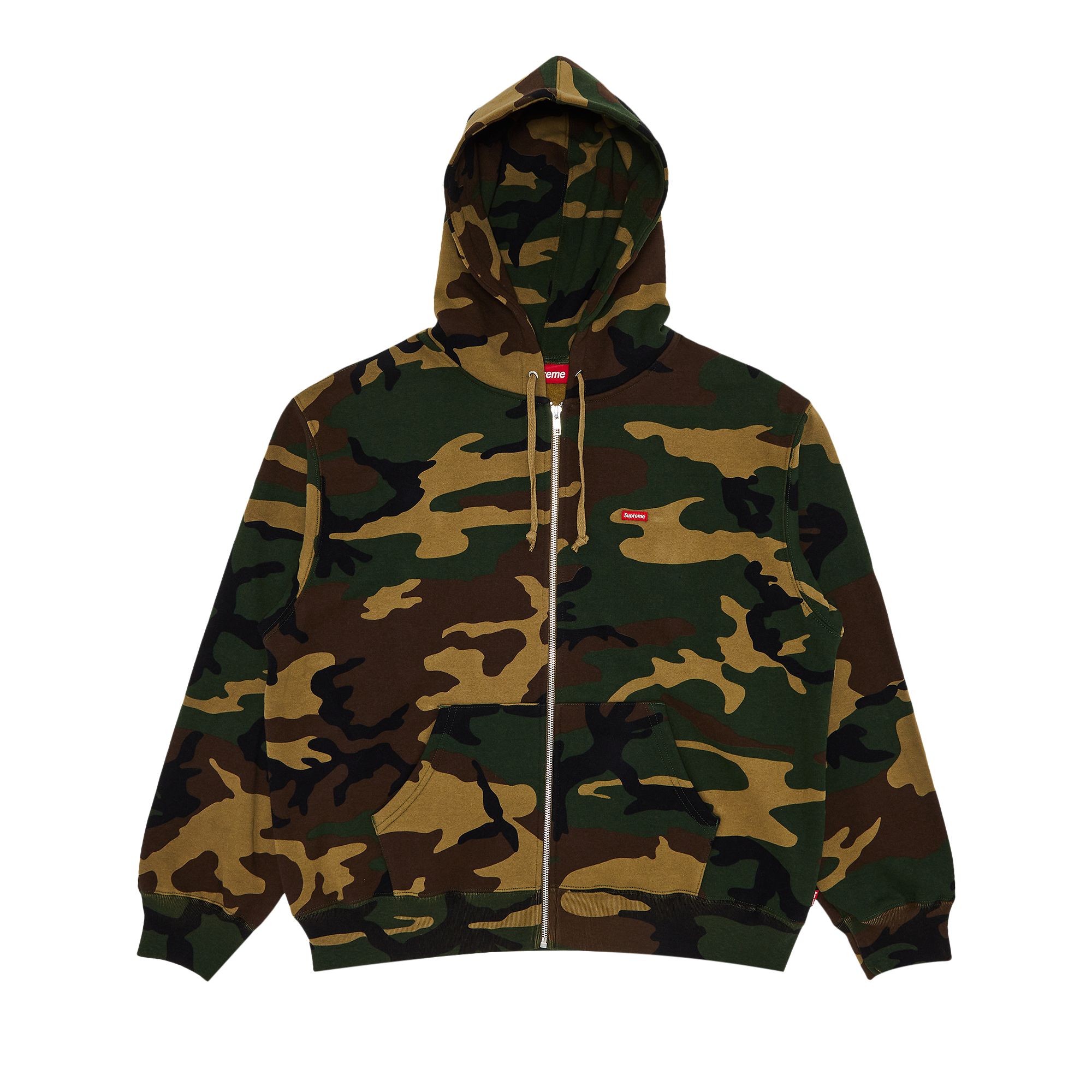 Supreme Small Box Zip Up Hooded Sweatshirt 'Woodland Camo' | Multi-Color | Men's Size M
