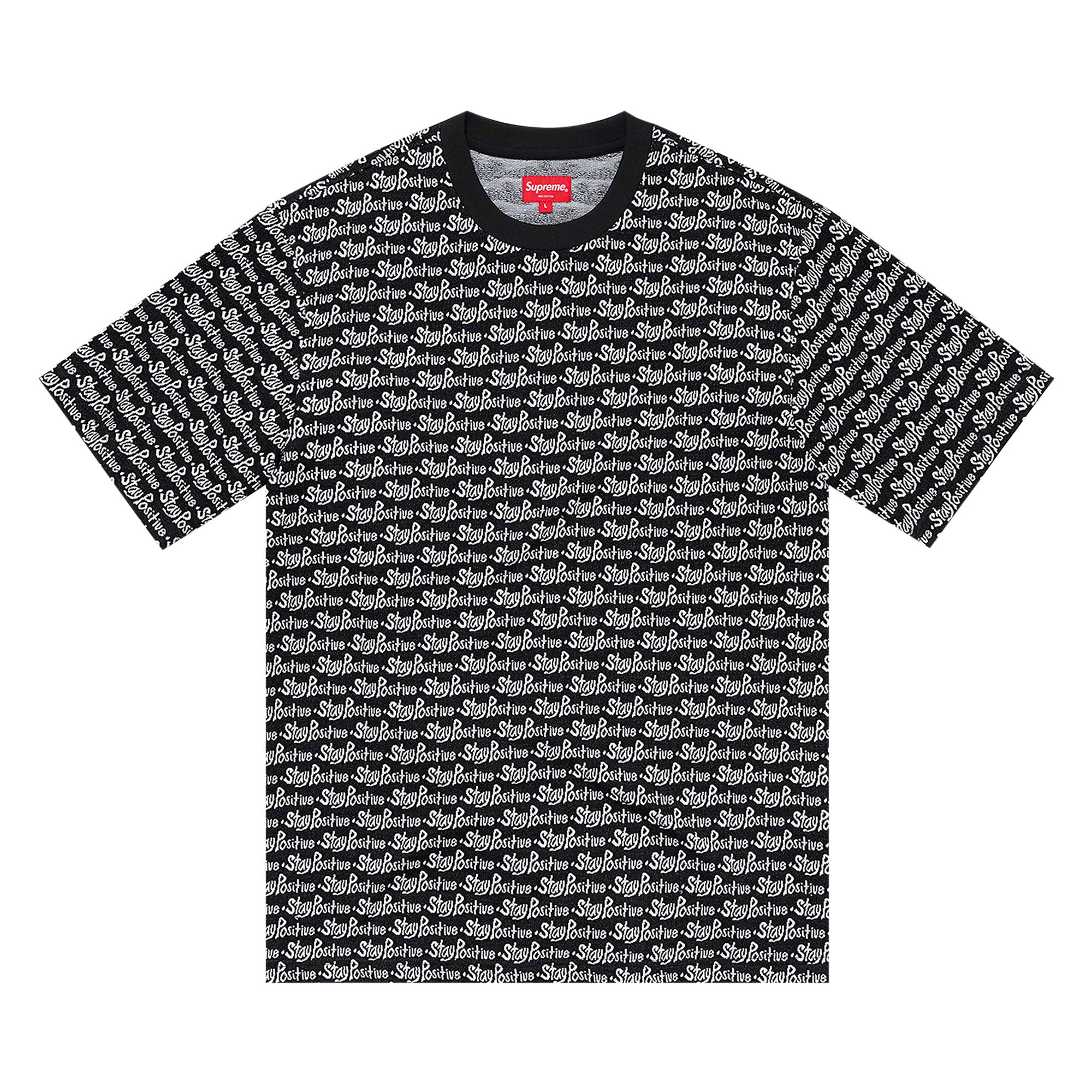 Pre-owned Supreme Stay Positive Jacquard Short-sleeve Top 'black' | Men's Size Xl