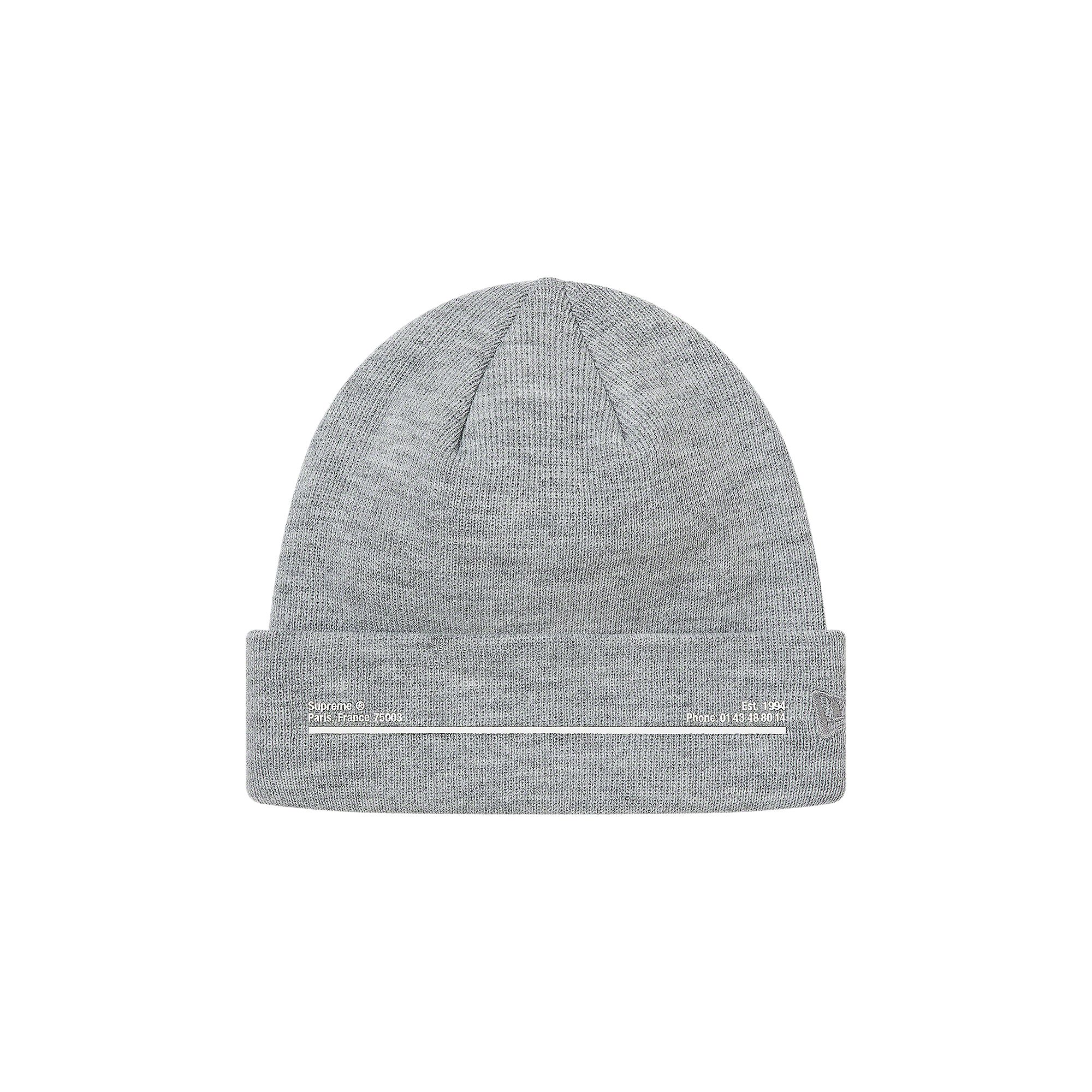 Supreme x New Era Shop Beanie - New York 'Heather Grey' | Men's Size Onesize