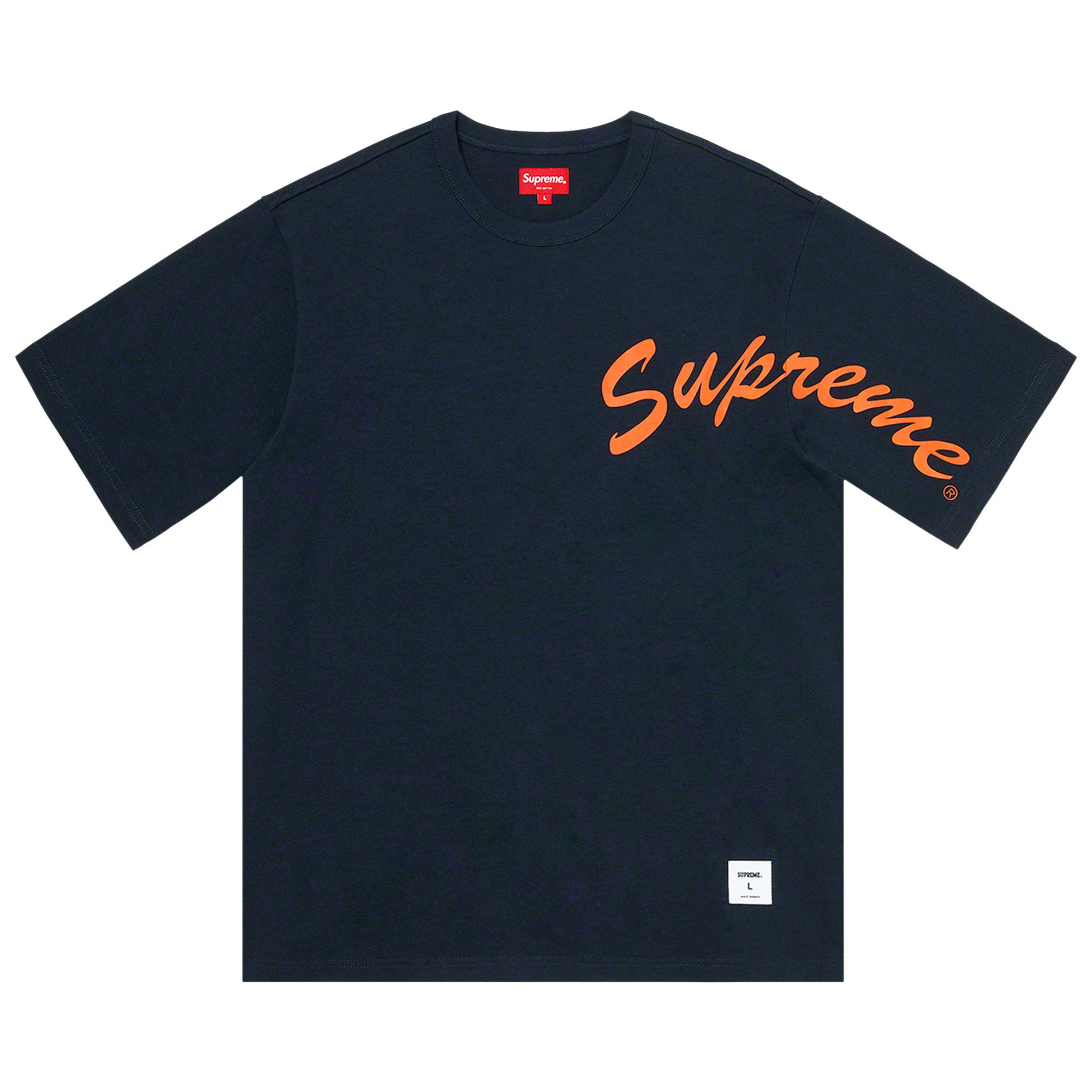 Pre-owned Supreme Shoulder Arc Short-sleeve Top 'navy' | Blue | Men's Size L