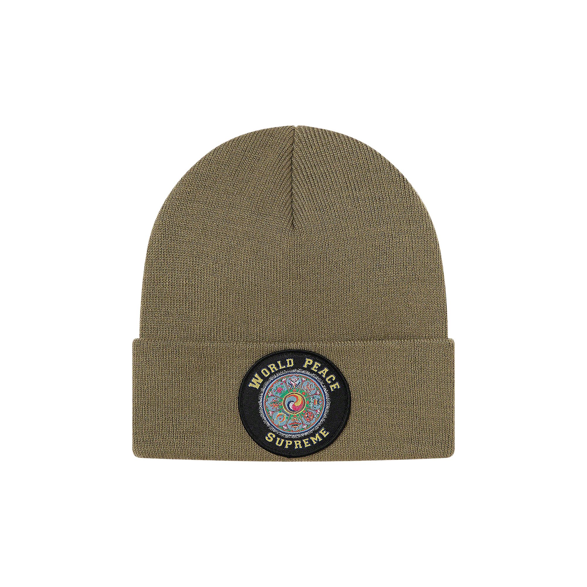 Pre-owned Supreme World Peace Beanie 'light Olive' | Green | Men's Size Onesize