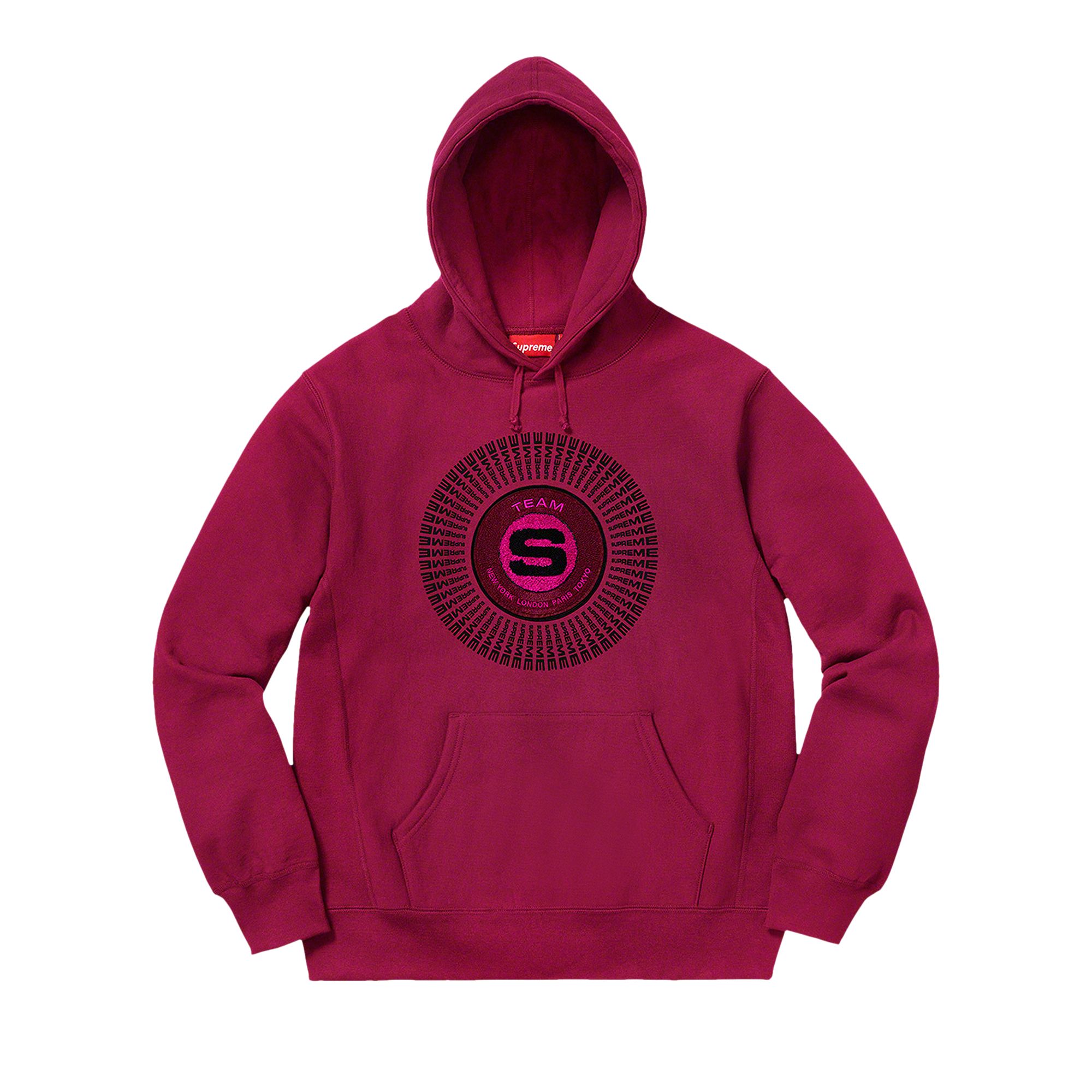 Pre-owned Supreme Chenille Appliqué Hooded Sweatshirt 'dark Magenta' In Purple