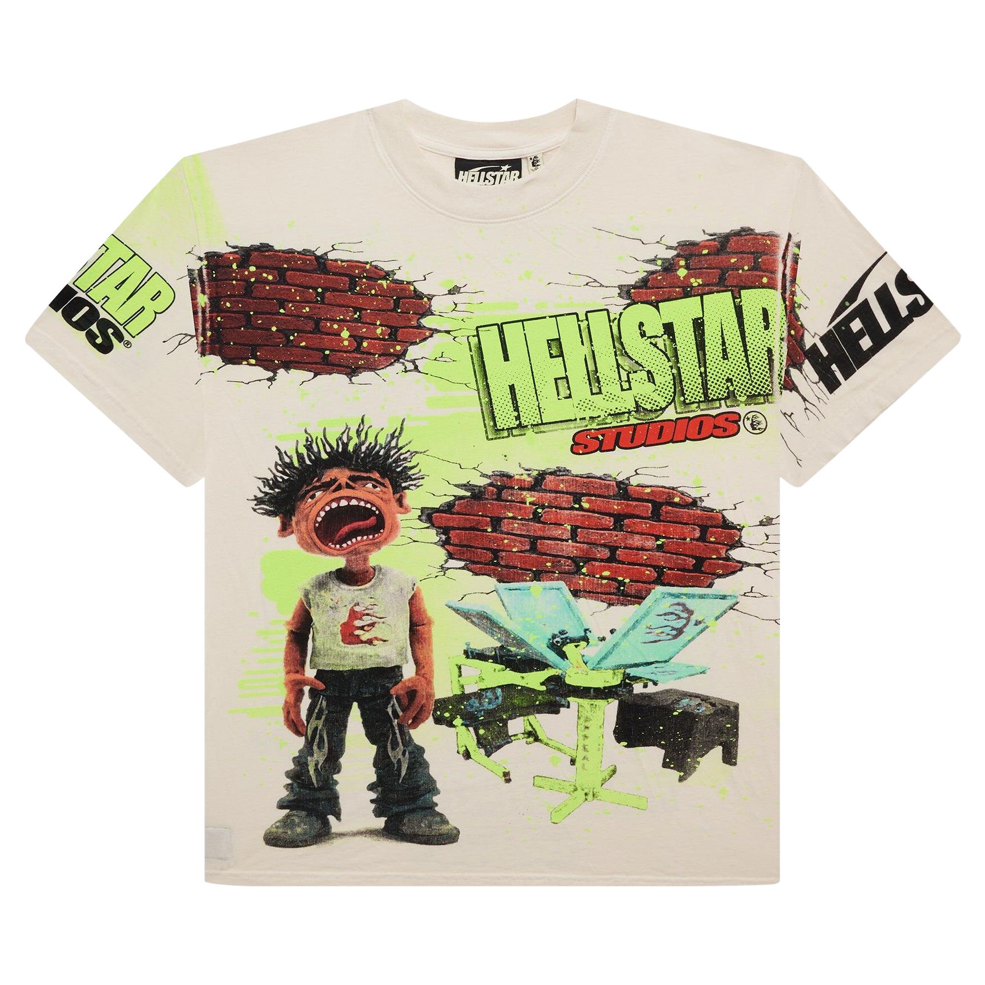 Hellstar Studios Brick Wall T-Shirt 'White' | Cream | Men's Size S
