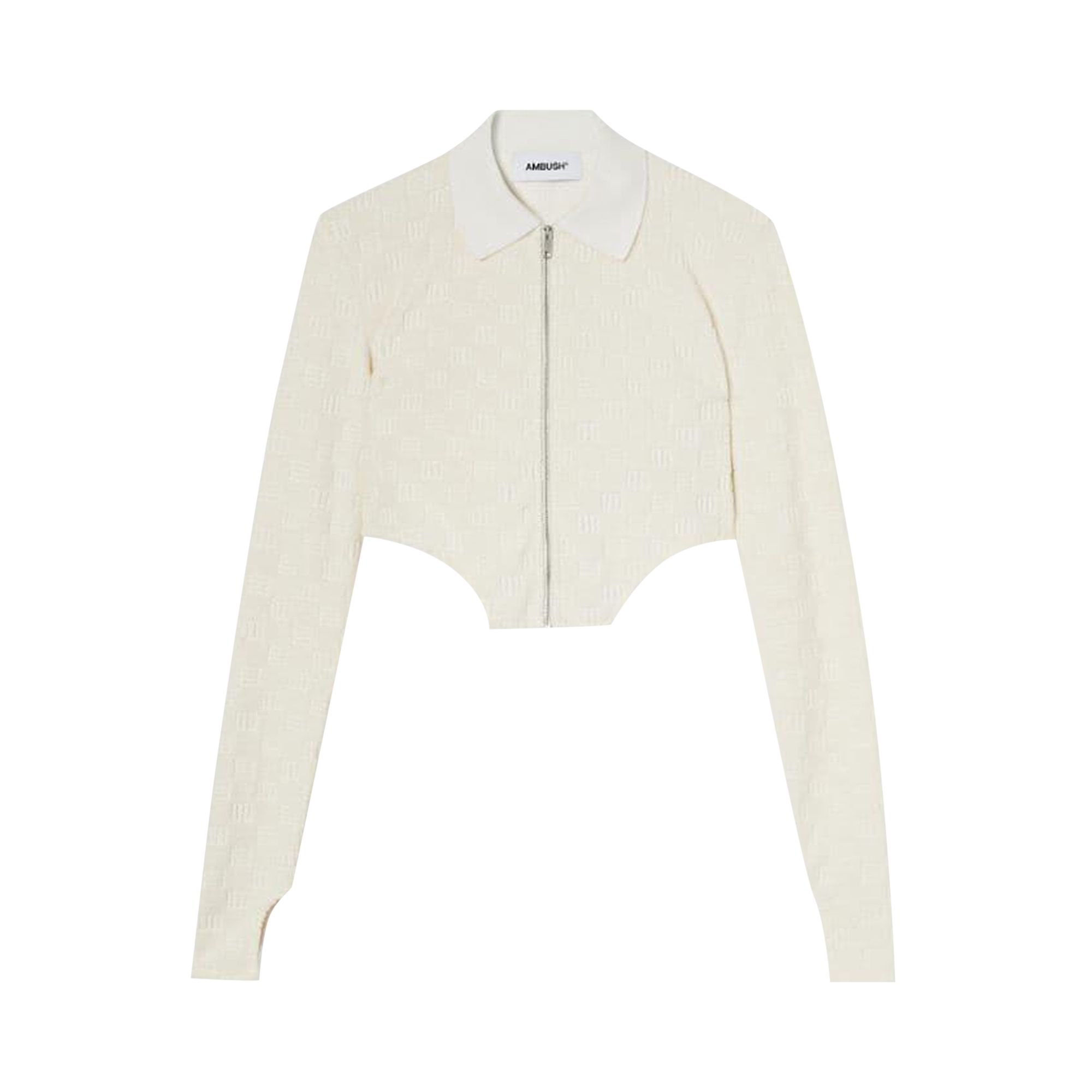 Pre-owned Ambush All Over Monogram Asymmetric Jacket 'beige' | Cream | Women's Size S