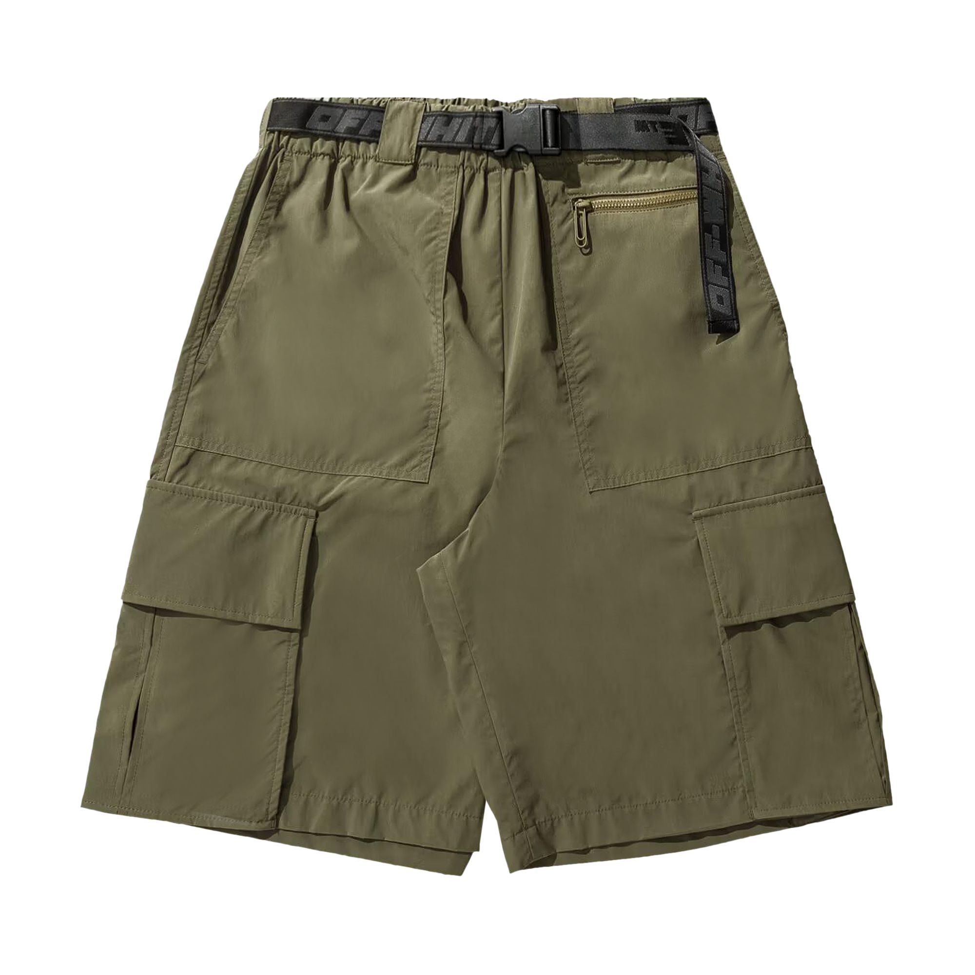 Pre-owned Off-white Industrial Belt Cargo Shorts 'dark Green' | Men's Size L