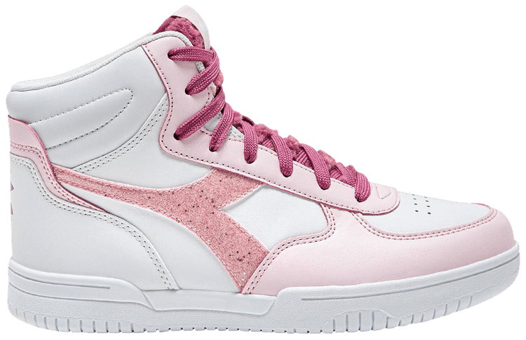 Diadora Raptor Mid Big Kid Fluffy   White Red Violet
