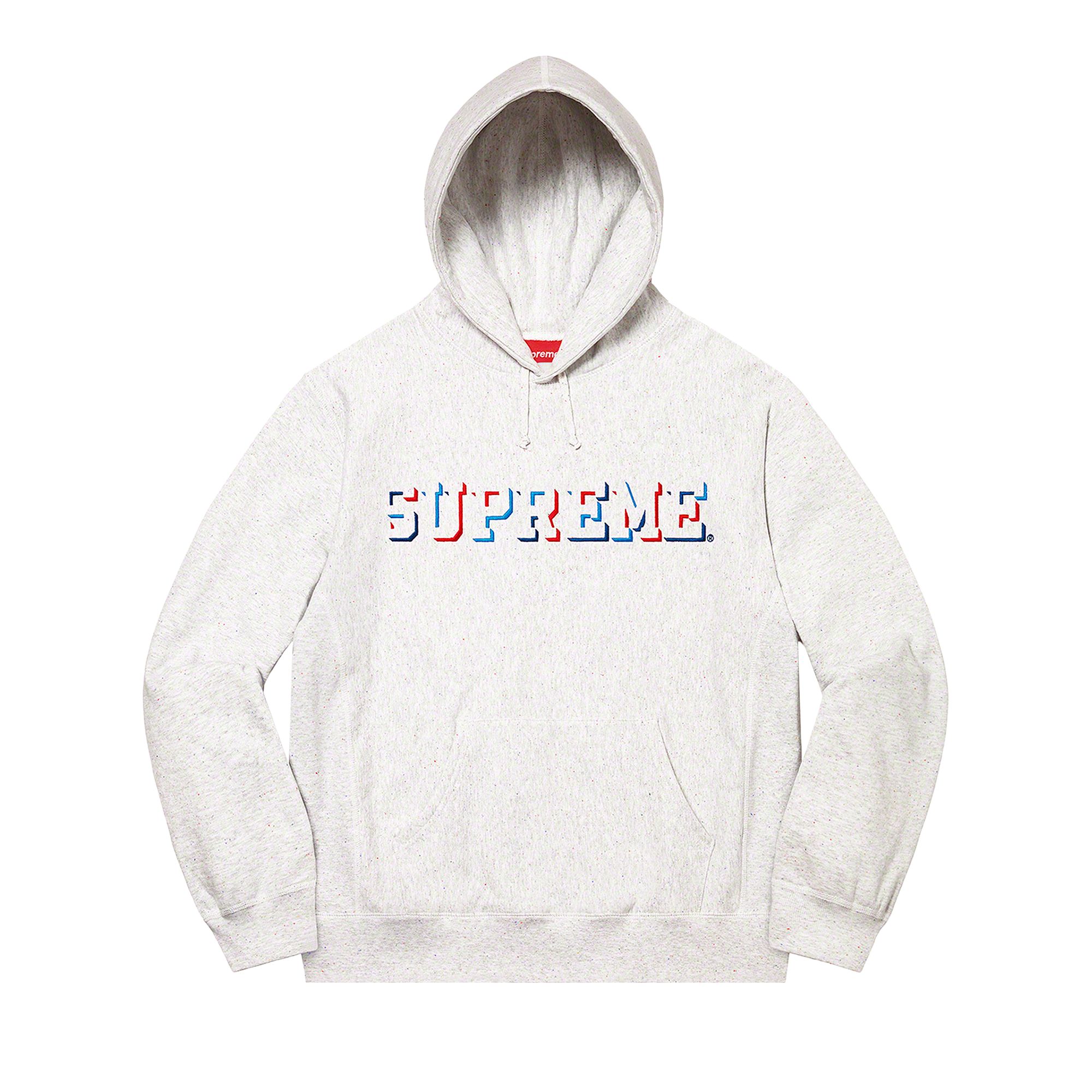 Pre-owned Supreme Drop Shadow Hooded Sweatshirt 'heather Multi' In Grey