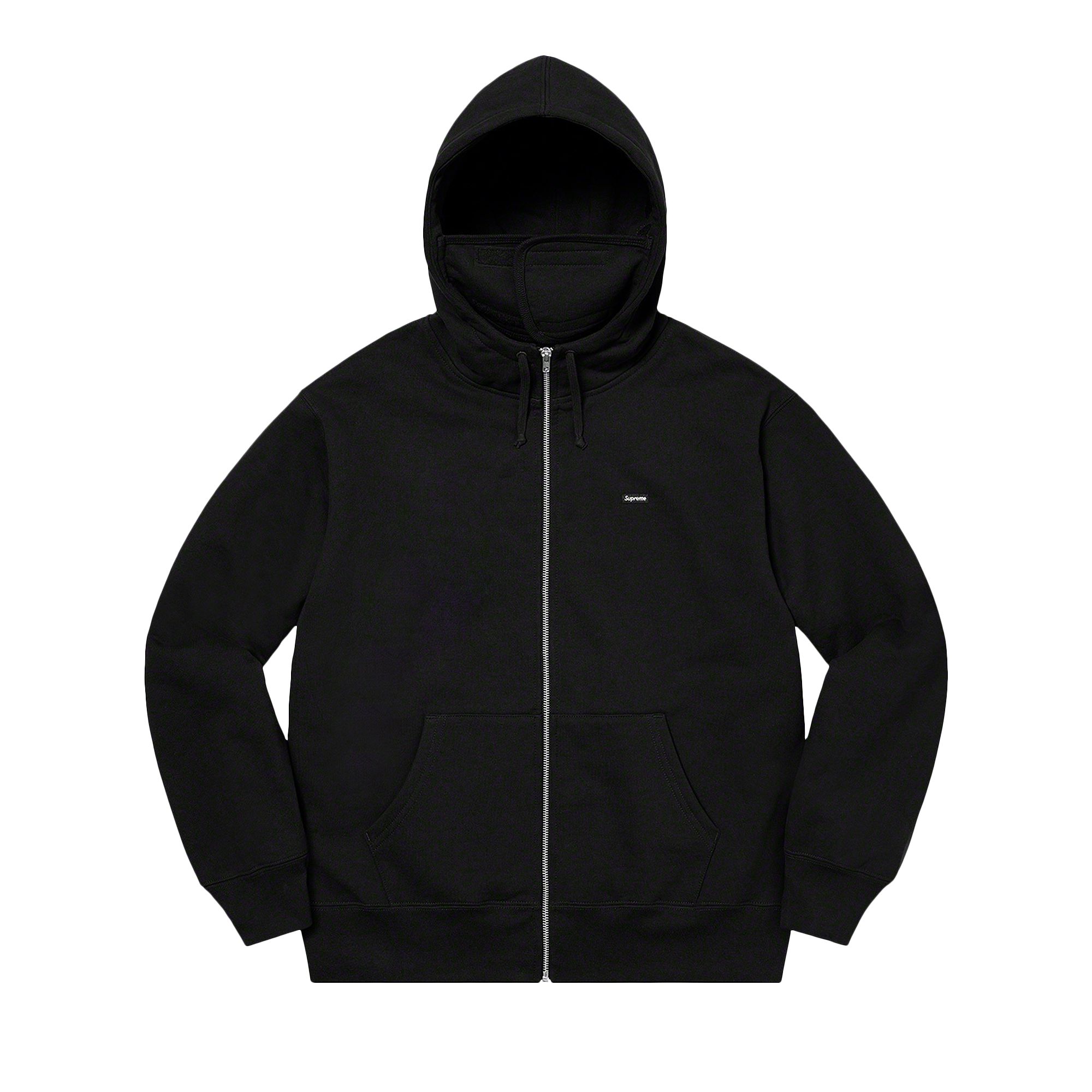 Pre-owned Supreme Small Box Facemask Zip Up Hooded Sweatshirt 'black' | Men's Size Xl