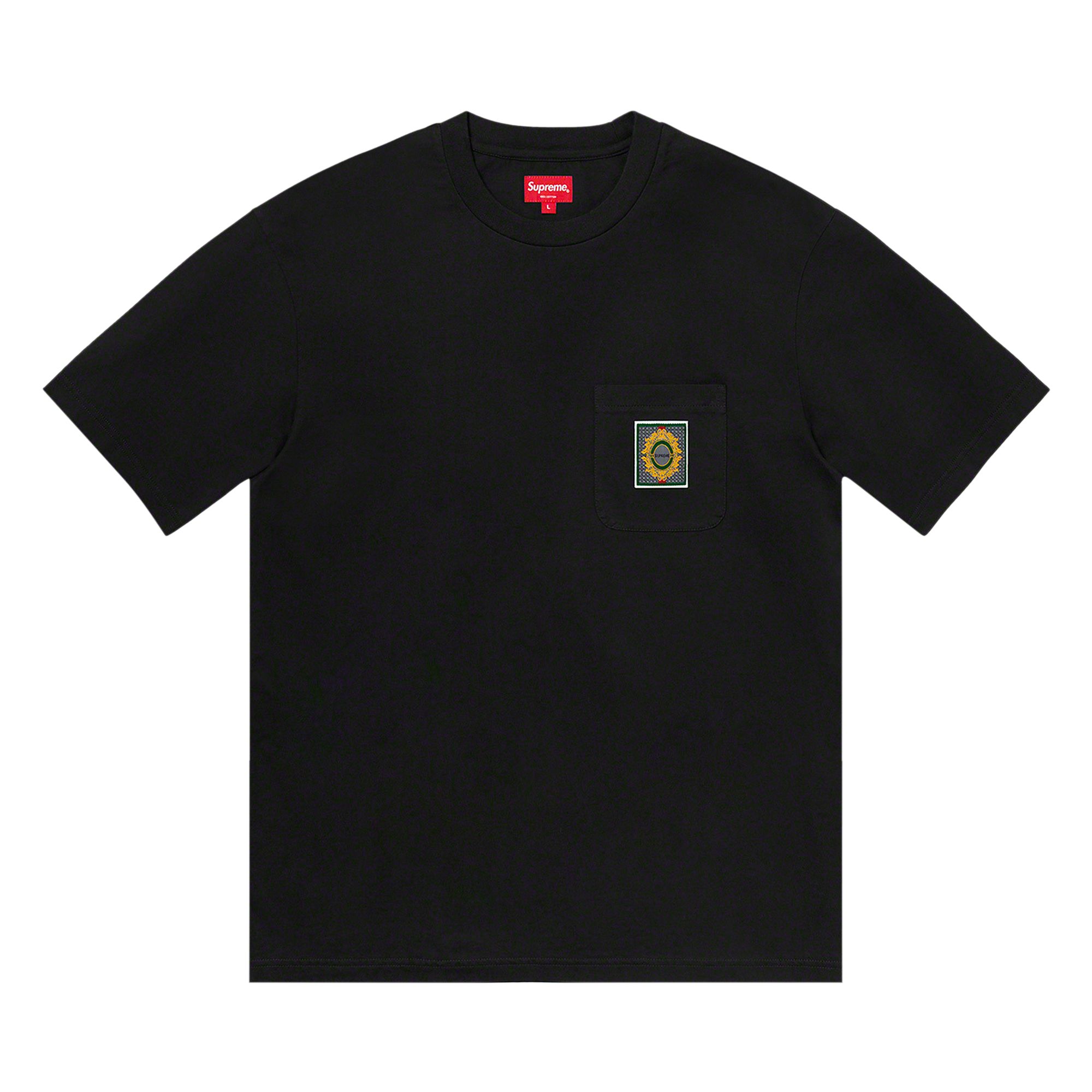 Pre-owned Supreme Crest Label Pocket Tee 'black' | Men's Size M