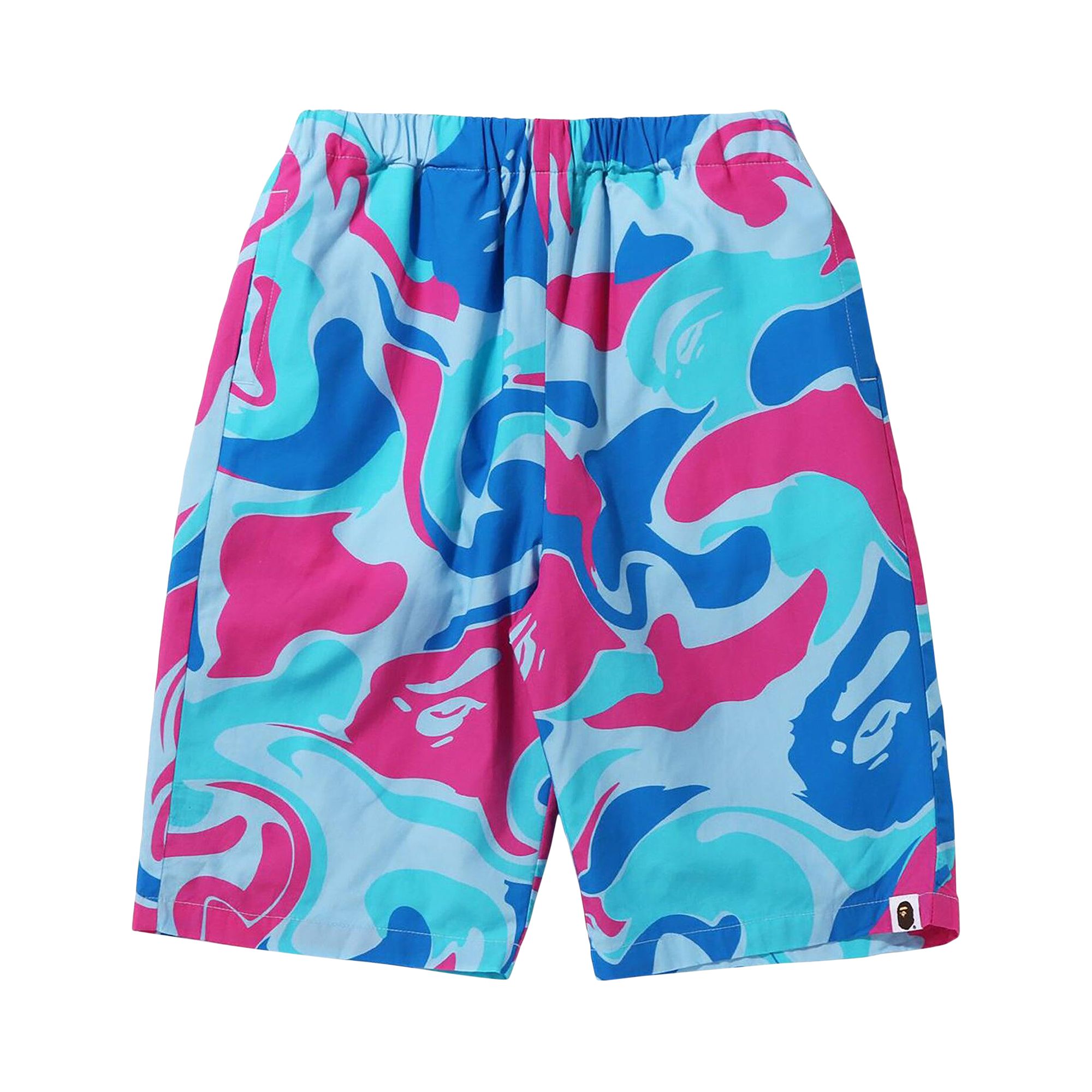 Pre-owned Bape Marble Camo Shorts 'blue' | Multi-color | Men's Size Xxl