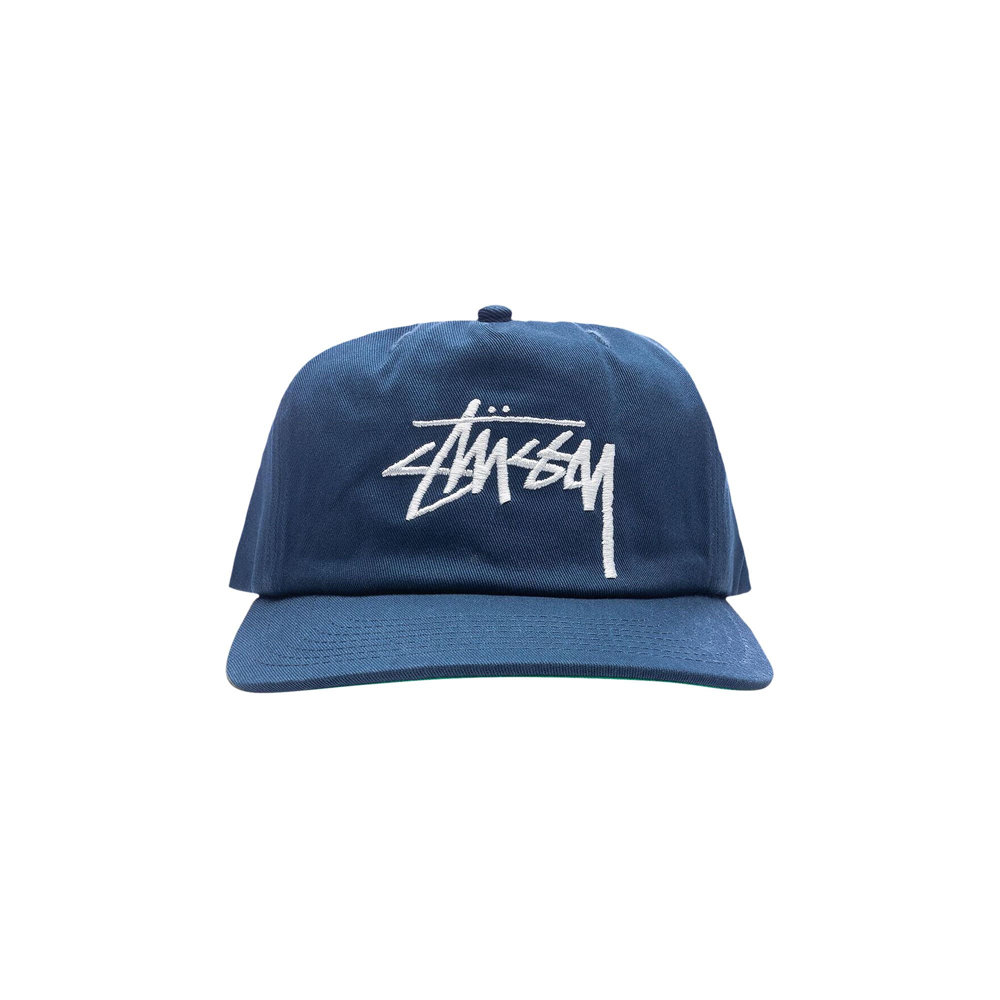 Pre-owned Stussy Big Stock Mid Depth Cap 'navy' In Blue