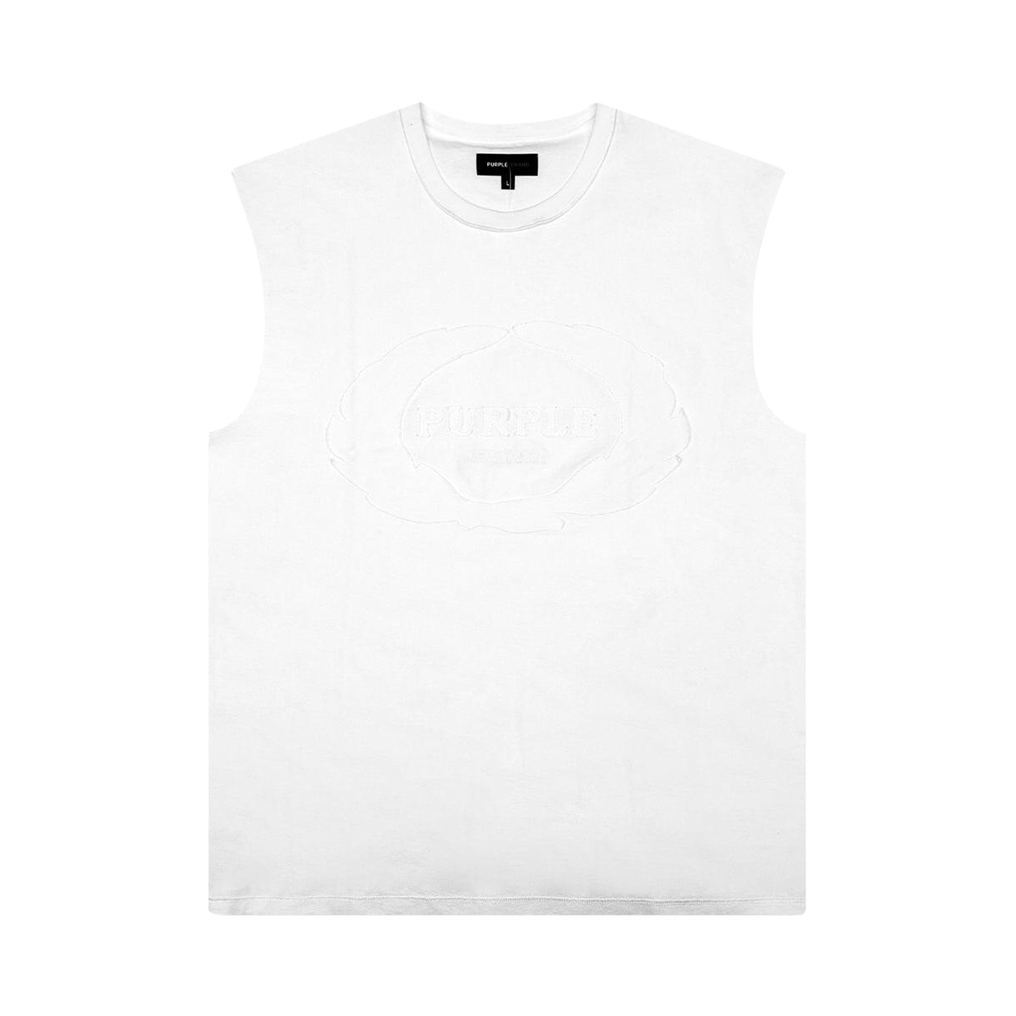 Pre-owned Purple Brand Textured Jersey Sleeveless 'white' | Men's Size Xxl