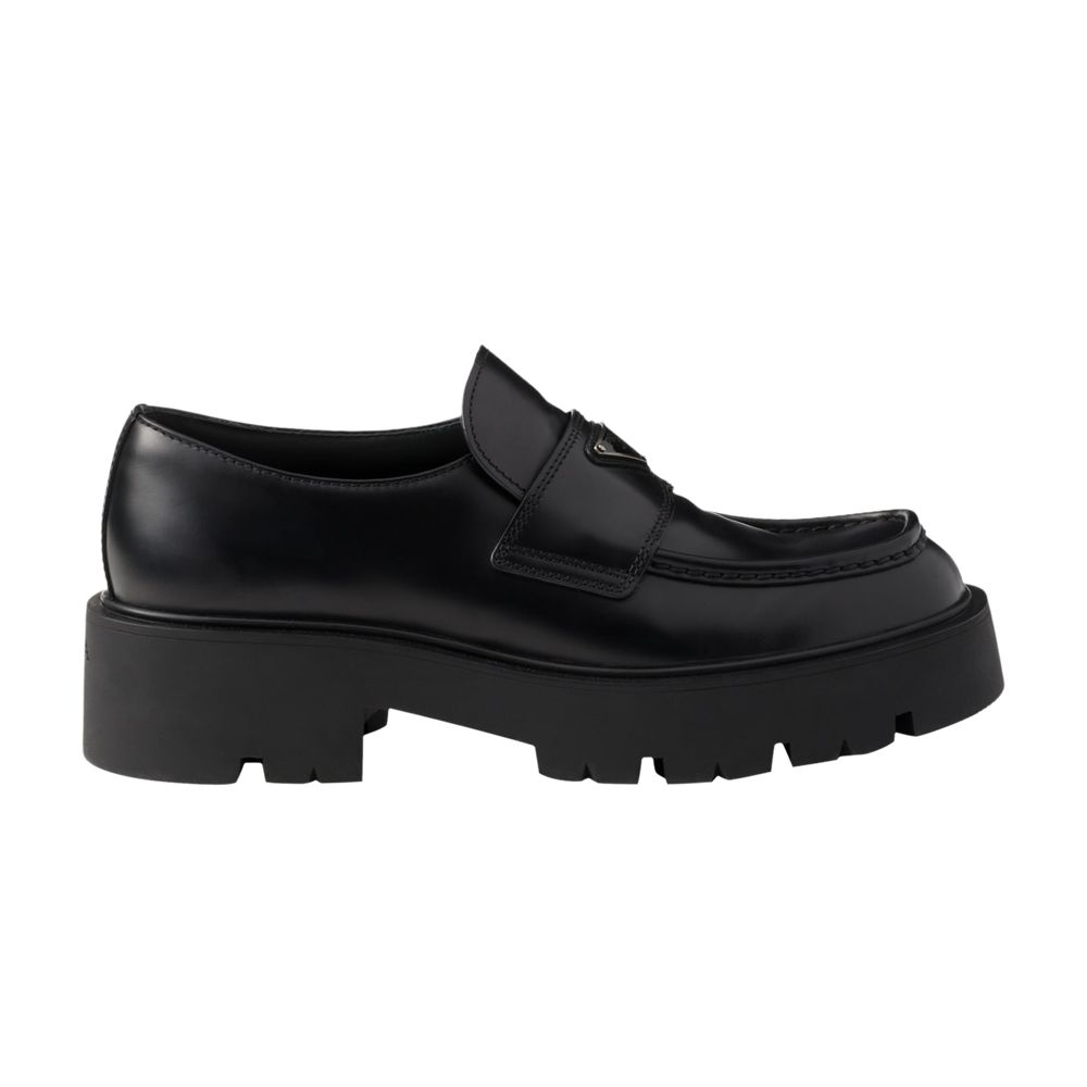 Prada Prada Brushed Leather Loafer 'Black' | Men's Size 8