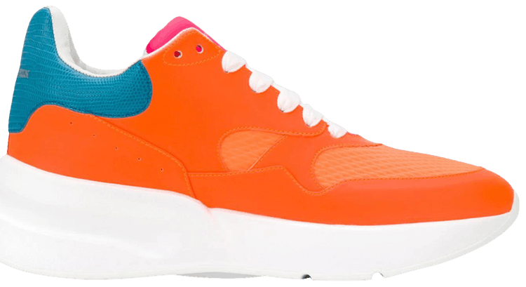 Size 8.0 Alexander McQueen Runner Sneaker Orange Cobalt