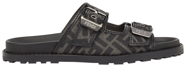 Fendi Feel Sandal FF Jacquard   Black