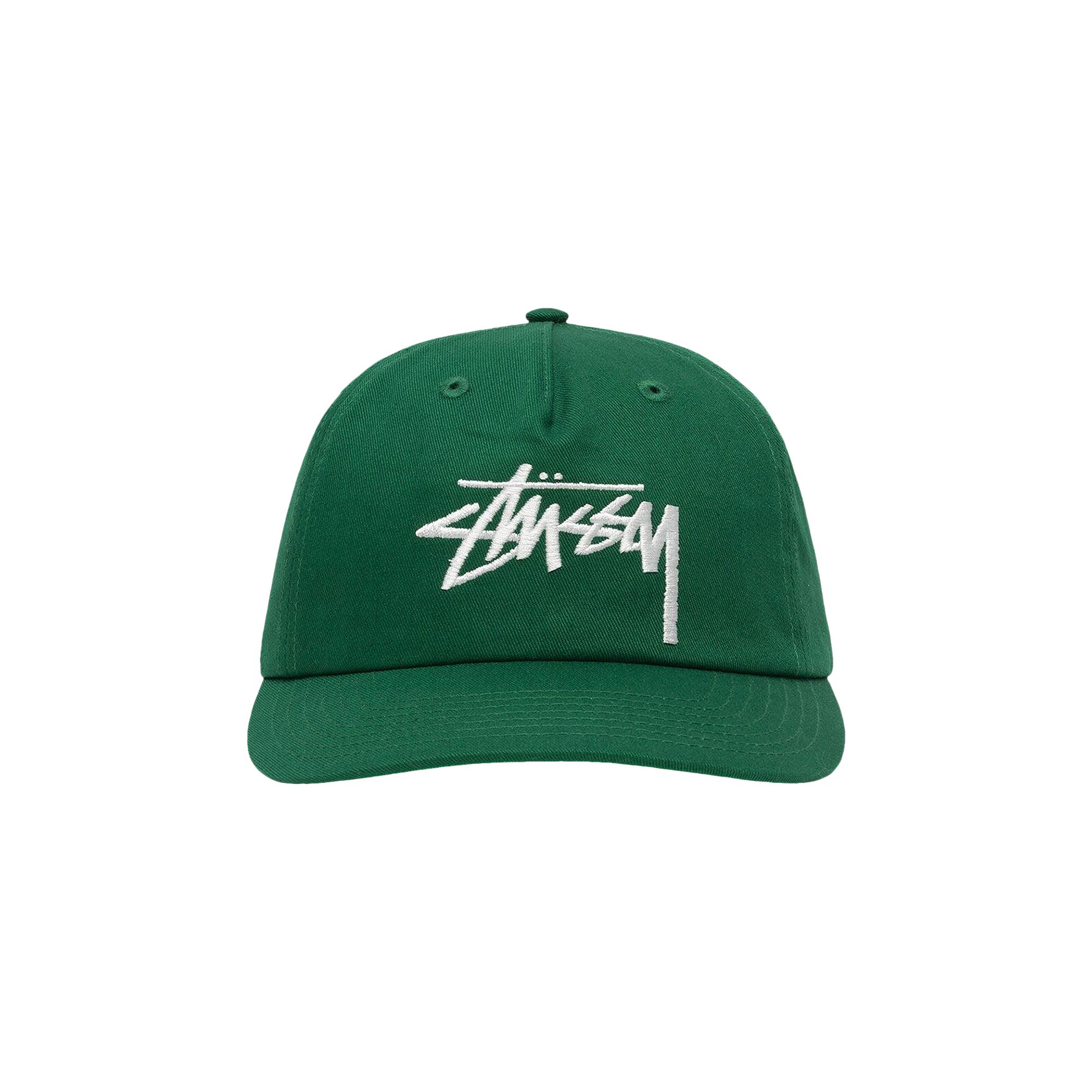 Pre-owned Stussy Big Stock Mid Depth Cap 'green' | Men's Size Onesize