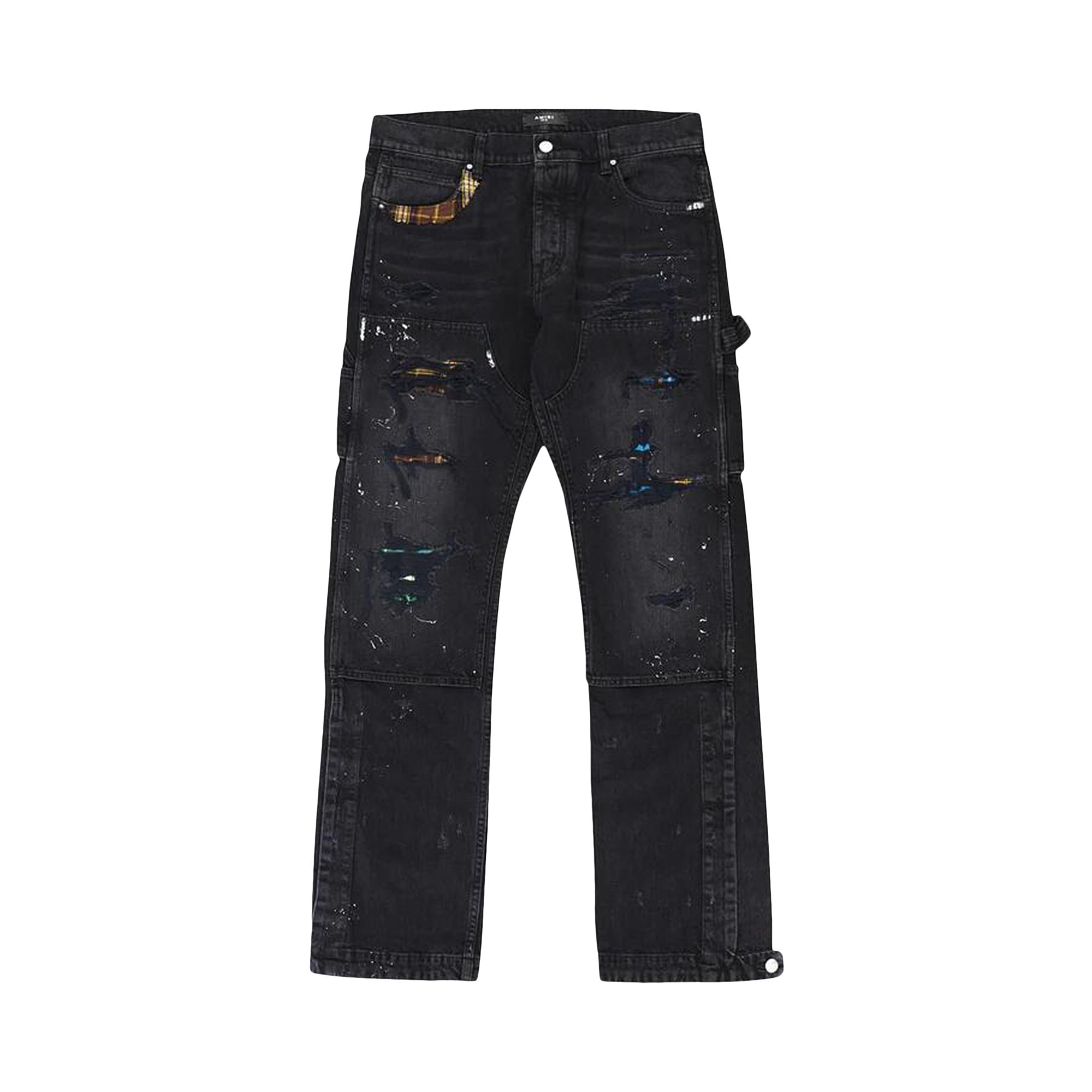 Pre-owned Amiri Plaid Carpenter Pants 'aged Black' | Men's Size 32