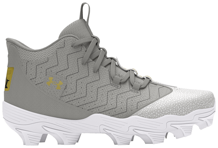 Under Armour Harper 9 RM Jr Baseball Grey Metallic Gold