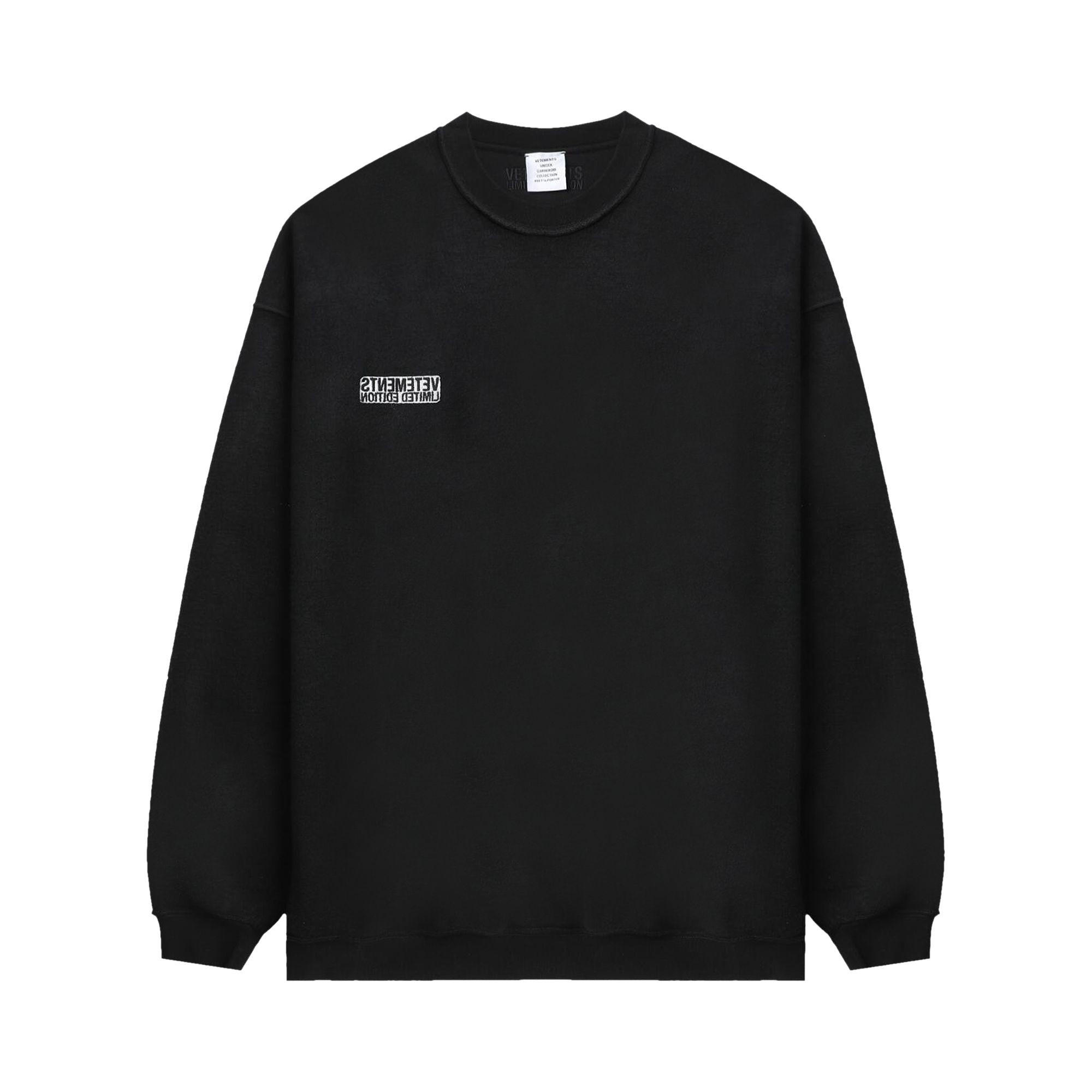 Pre-owned Vetements Inside-out Label Sweatshirt 'black' | Men's Size Xs