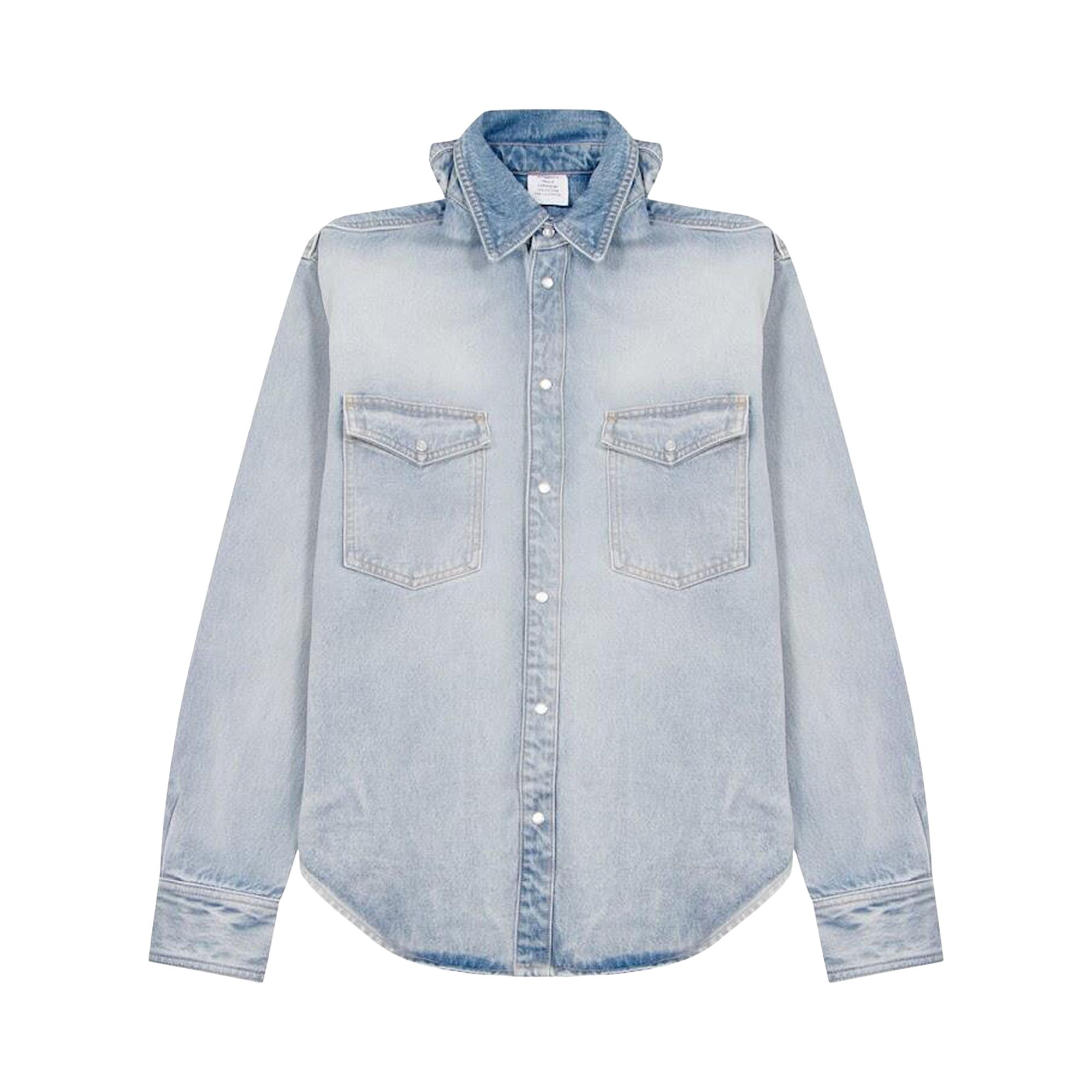 Pre-owned Vetements Front-back Denim Shirt 'light Blue' | Men's Size Xl