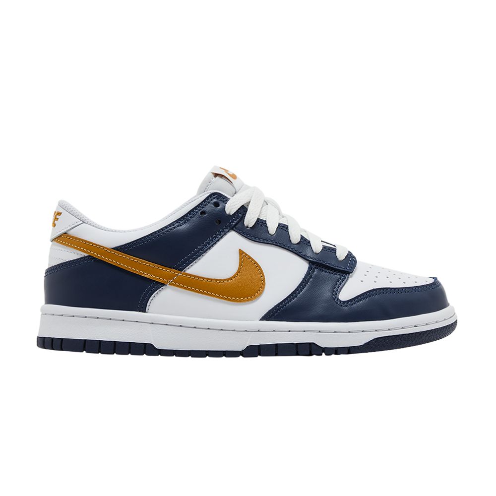 Pre-owned Nike Dunk Low Gs 'midnight Navy Wheat' | Blue | Kid's Size 3.5