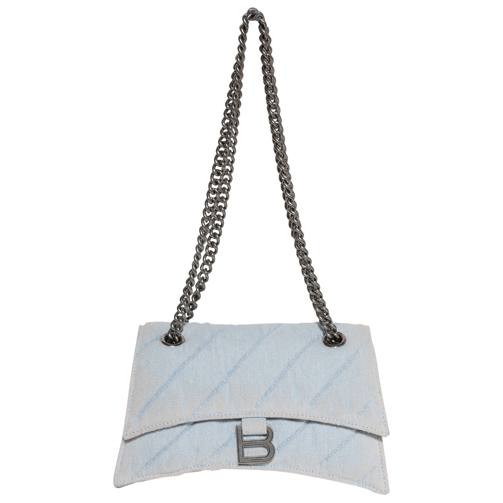 Pre-owned Balenciaga Crush Chain Bag 'pale Blue' | Women's Size Onesize