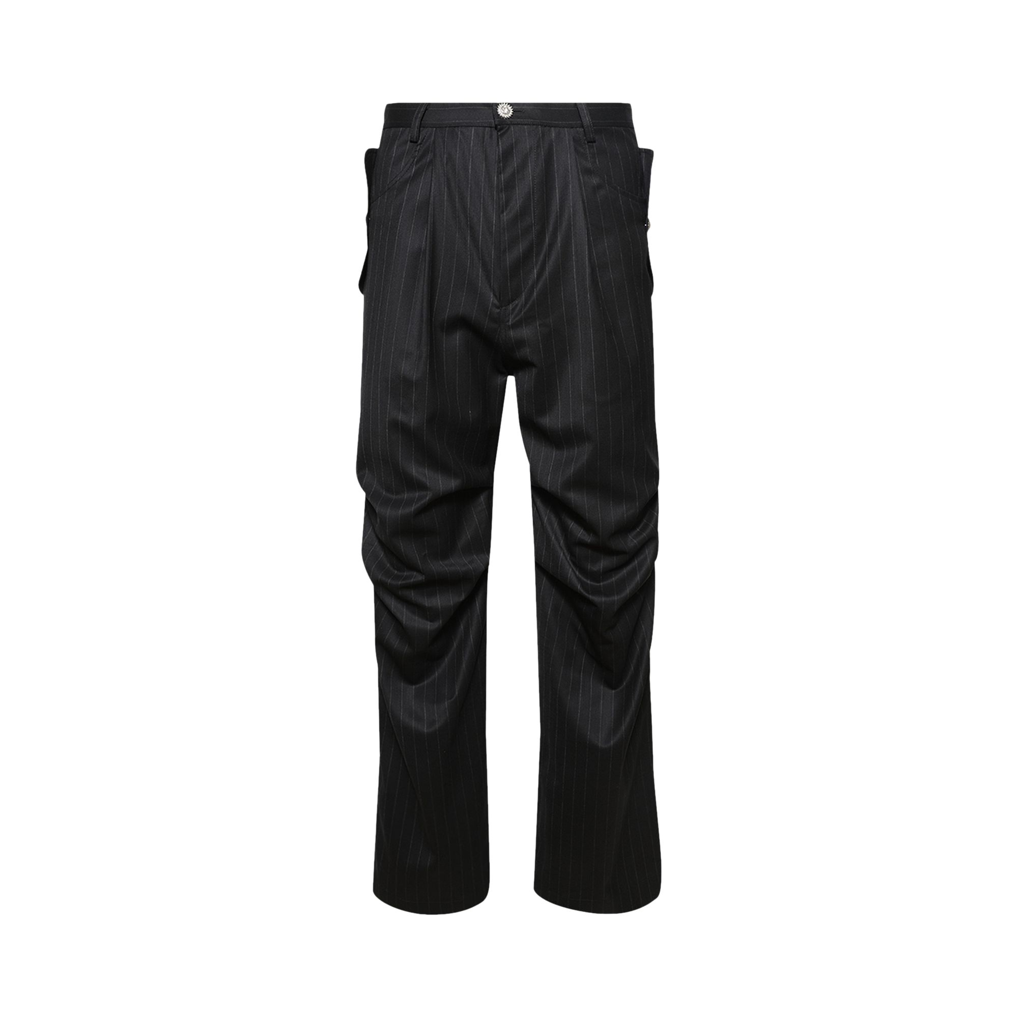 Pre-owned Bluemarble Parachute Pants 'black/grey Pinstripes' | Men's Size S