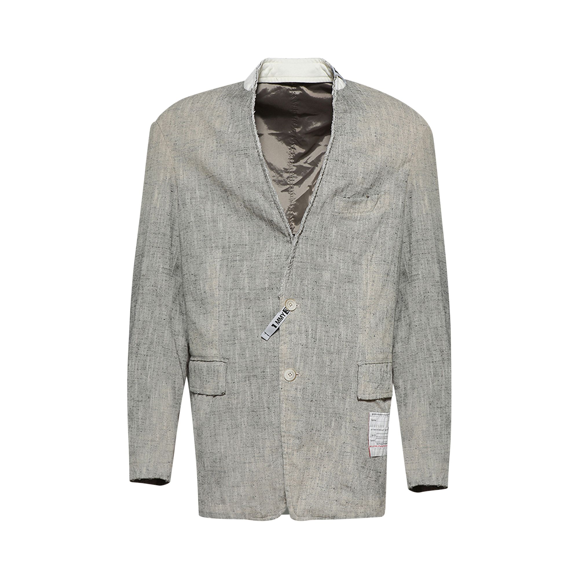 Pre-owned Miharayasuhiro Maison Mihara Yasuhiro Slub Nep Tweed Blazer 'ivory' | White | Men's Size 48