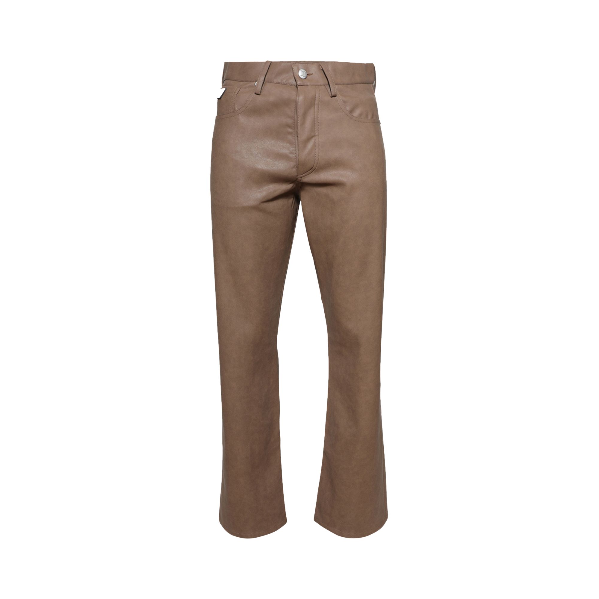 Pre-owned Misbhv Faux Leather Trousers 'brown' | Men's Size S