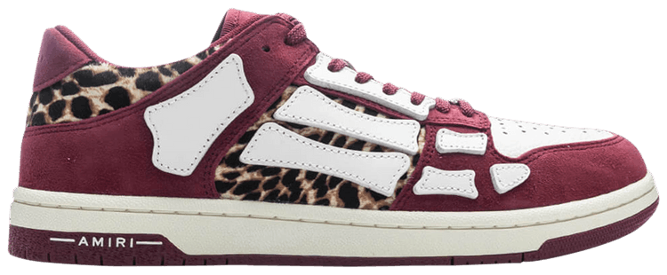 スニーカー AMIRI Men Sneakers AMFOSR1057 BURGUNDY RED Buy Amiri Skel Top Low 'Burgundy Leopard' - AMFOSR1057 652