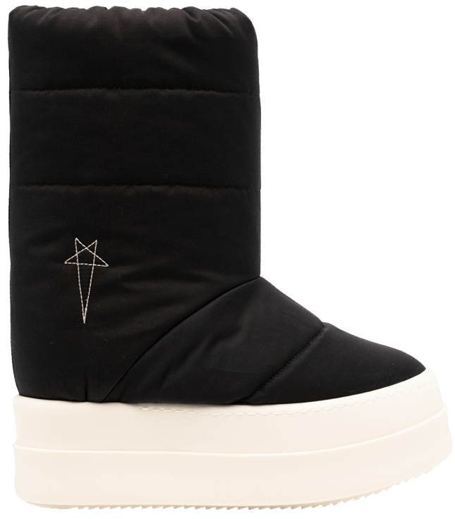 Rick Owens Wmns DRKSHDW Stivali Imbottiti Mega Bumper Lunar Black Pearl