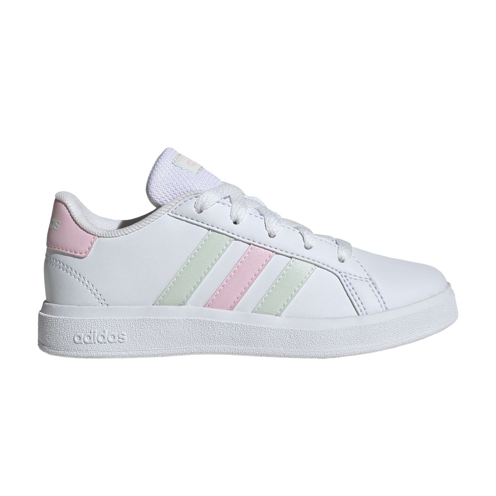 Pre-owned Adidas Originals Adidas Grand Court Lace-up K 'white Crystal Jade Pink' | Kid's Size 2