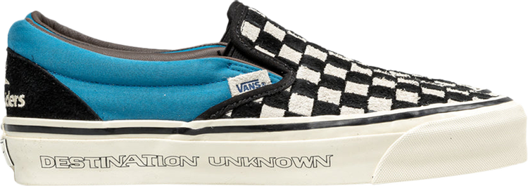 Liberaiders x Classic Slip On 98 DX Destination Unknown   Checkerboard Blue