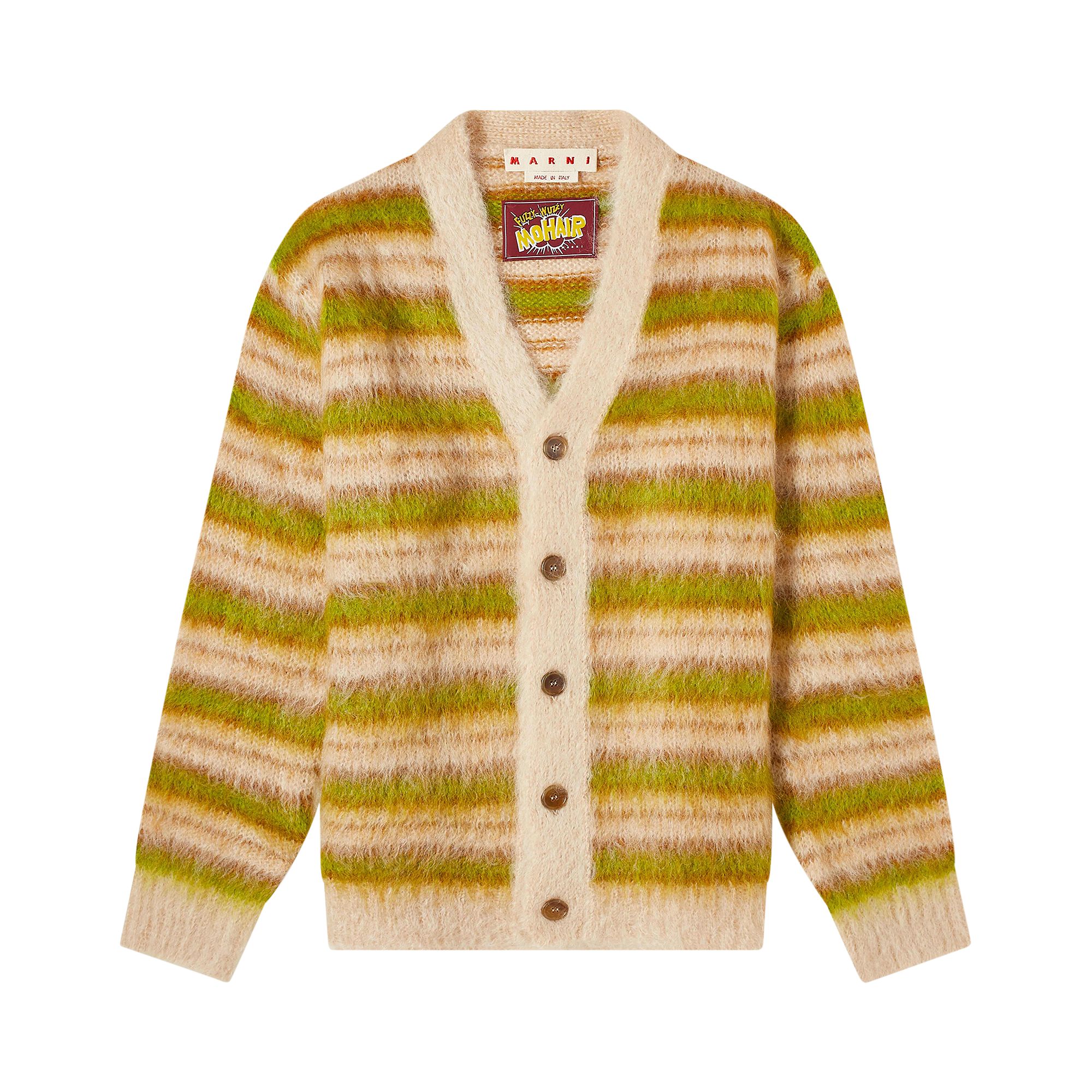 Marni V Neck Long-Sleeve Cardigan 'Light Camel' | Multi-Color | Men's Size 48